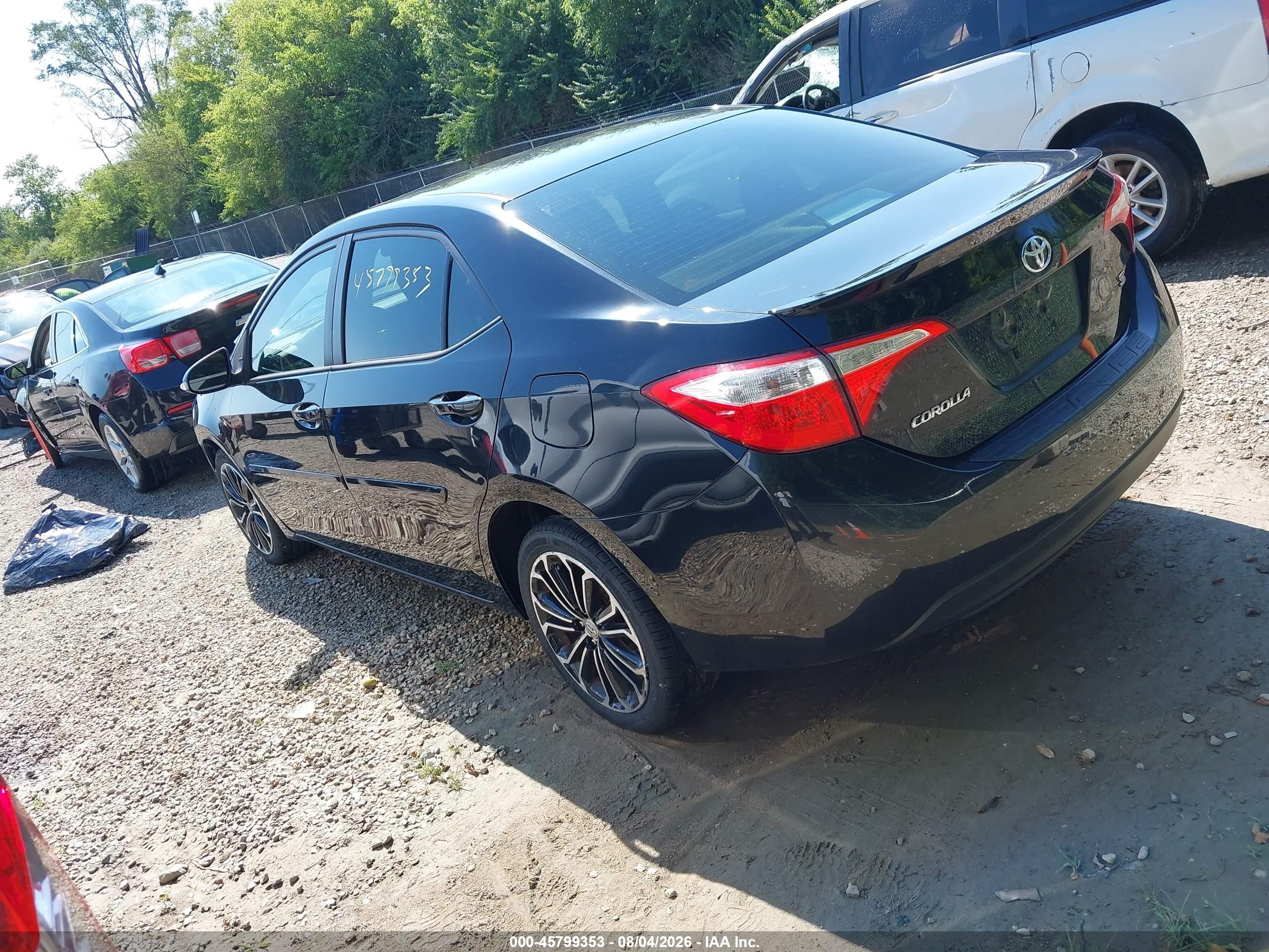 2015 Toyota Corolla S Plus Black vin: 2T1BURHE2FC441905