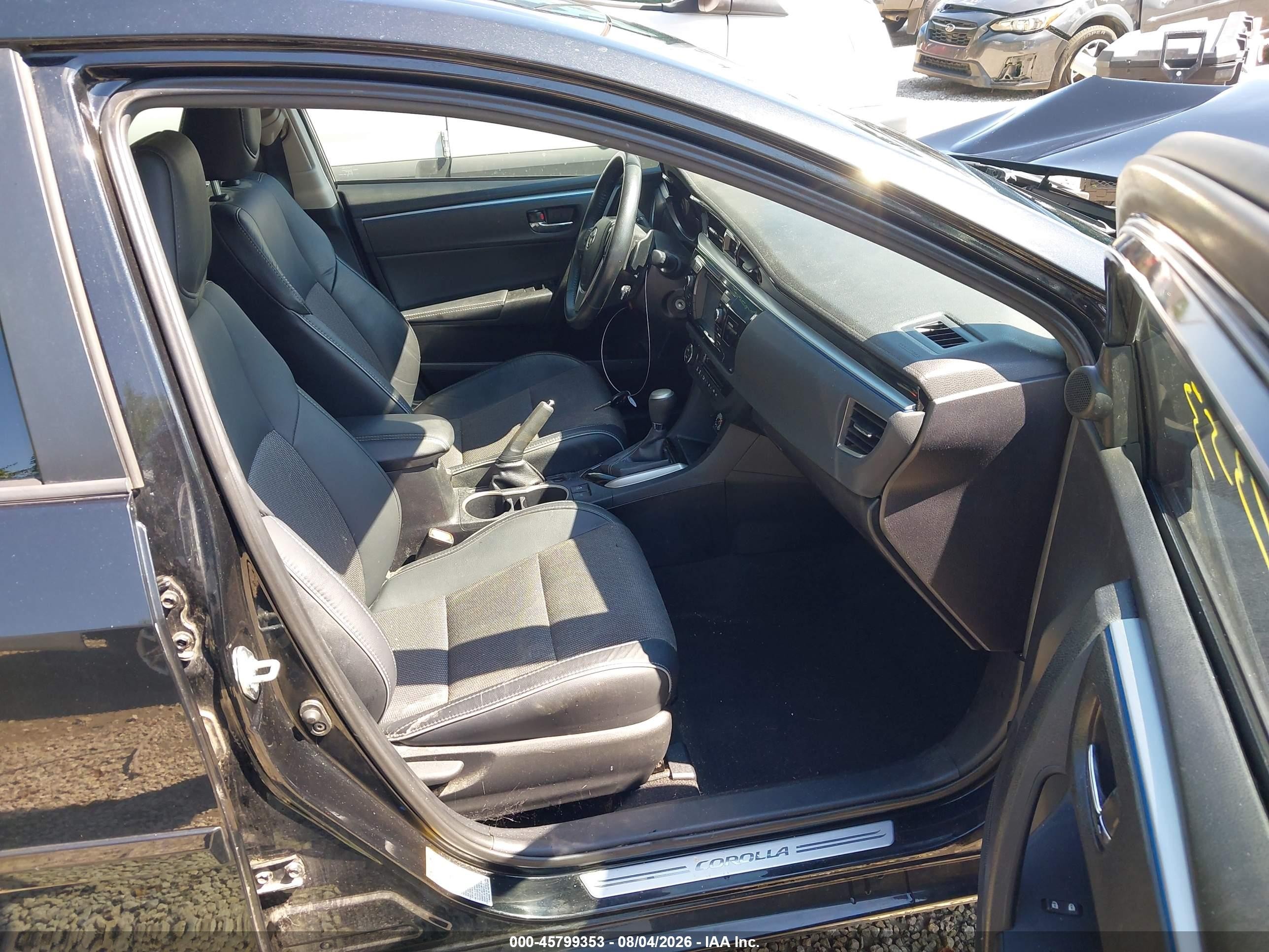 2015 Toyota Corolla S Plus Black vin: 2T1BURHE2FC441905