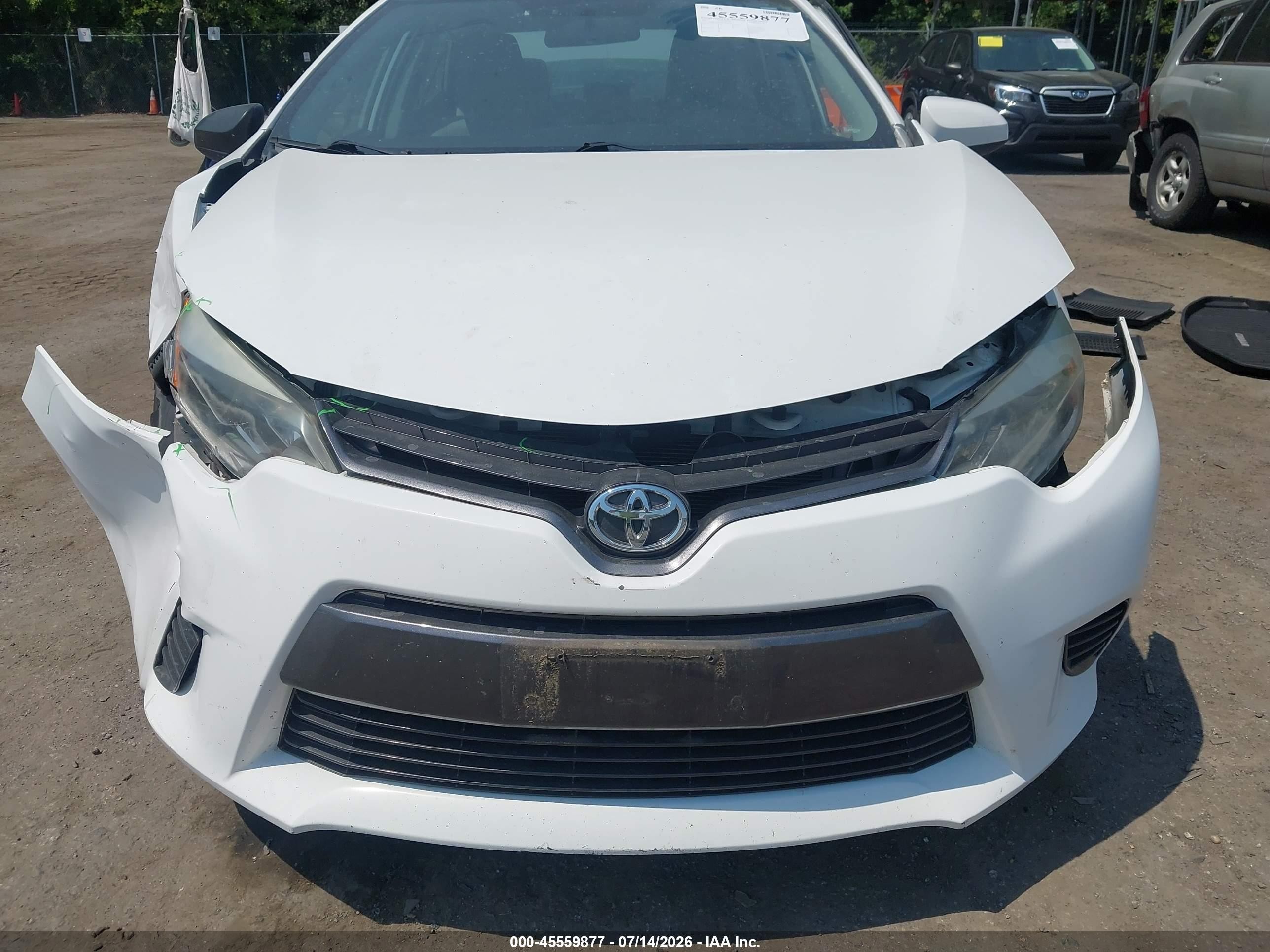 2015 Toyota Corolla Le Белый vin: 2T1BURHE2FC451172
