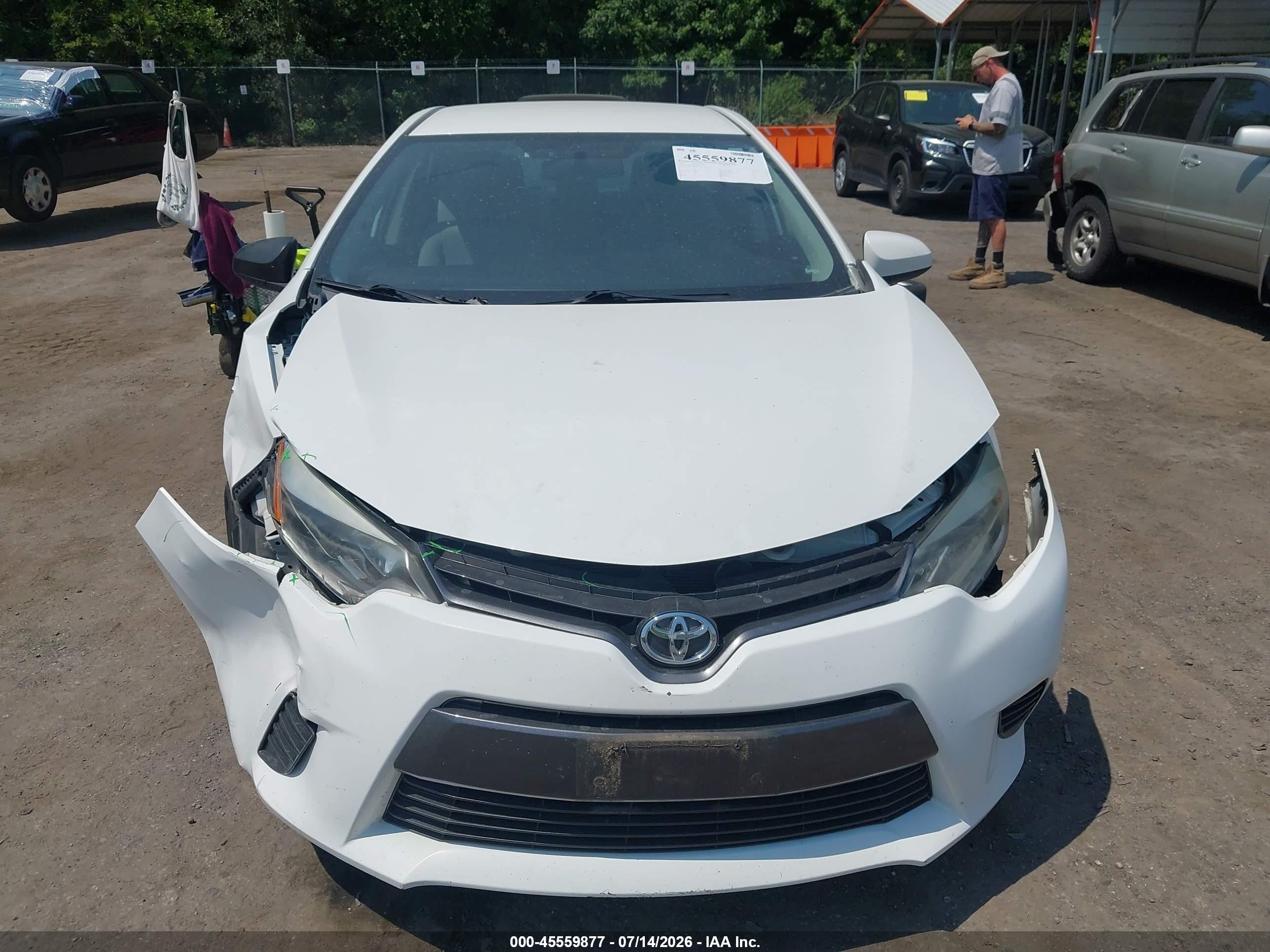 2015 Toyota Corolla Le Белый vin: 2T1BURHE2FC451172