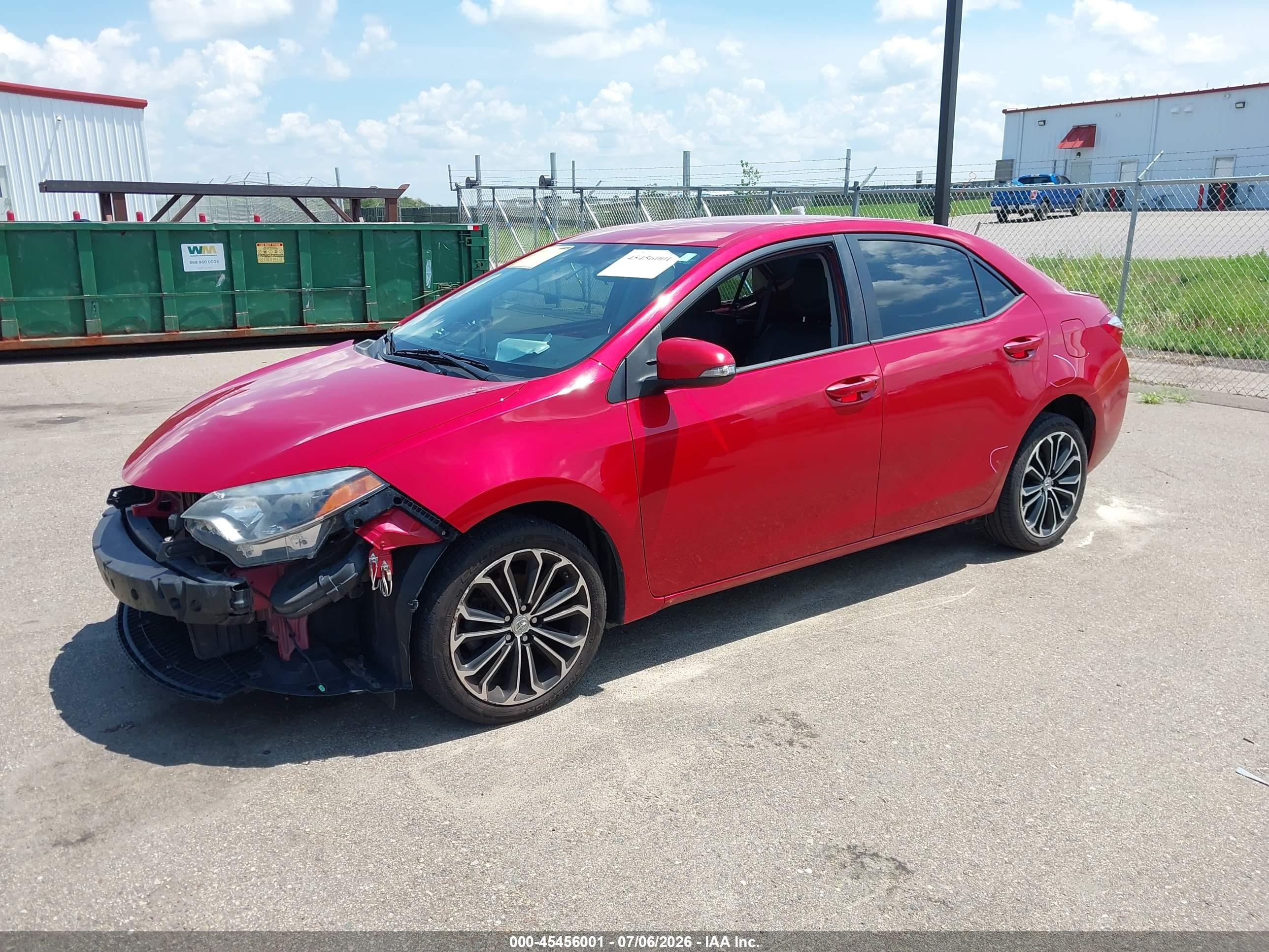 2015 Toyota Corolla S Plus Red vin: 2T1BURHE2FC451446