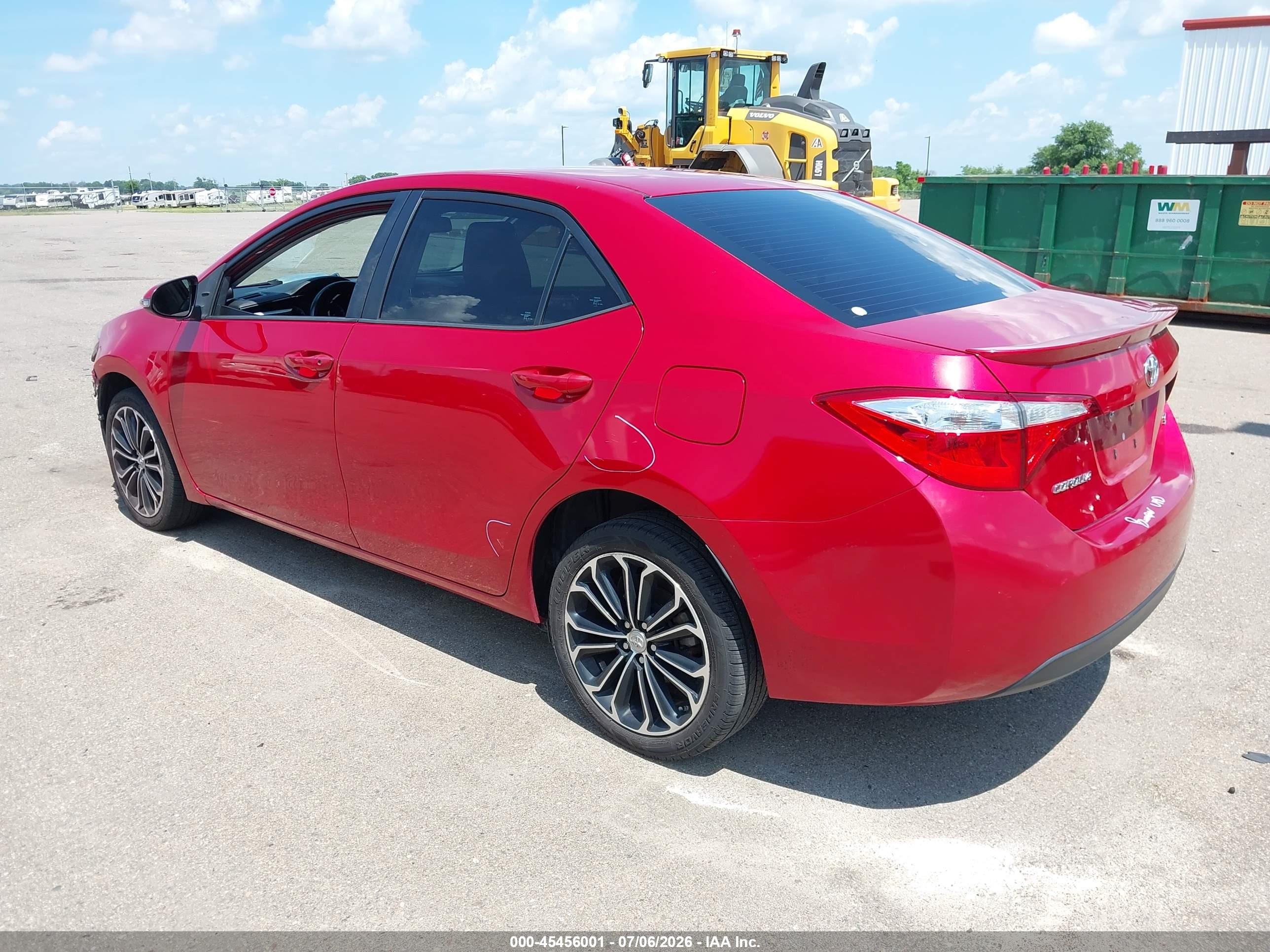 2015 Toyota Corolla S Plus Red vin: 2T1BURHE2FC451446
