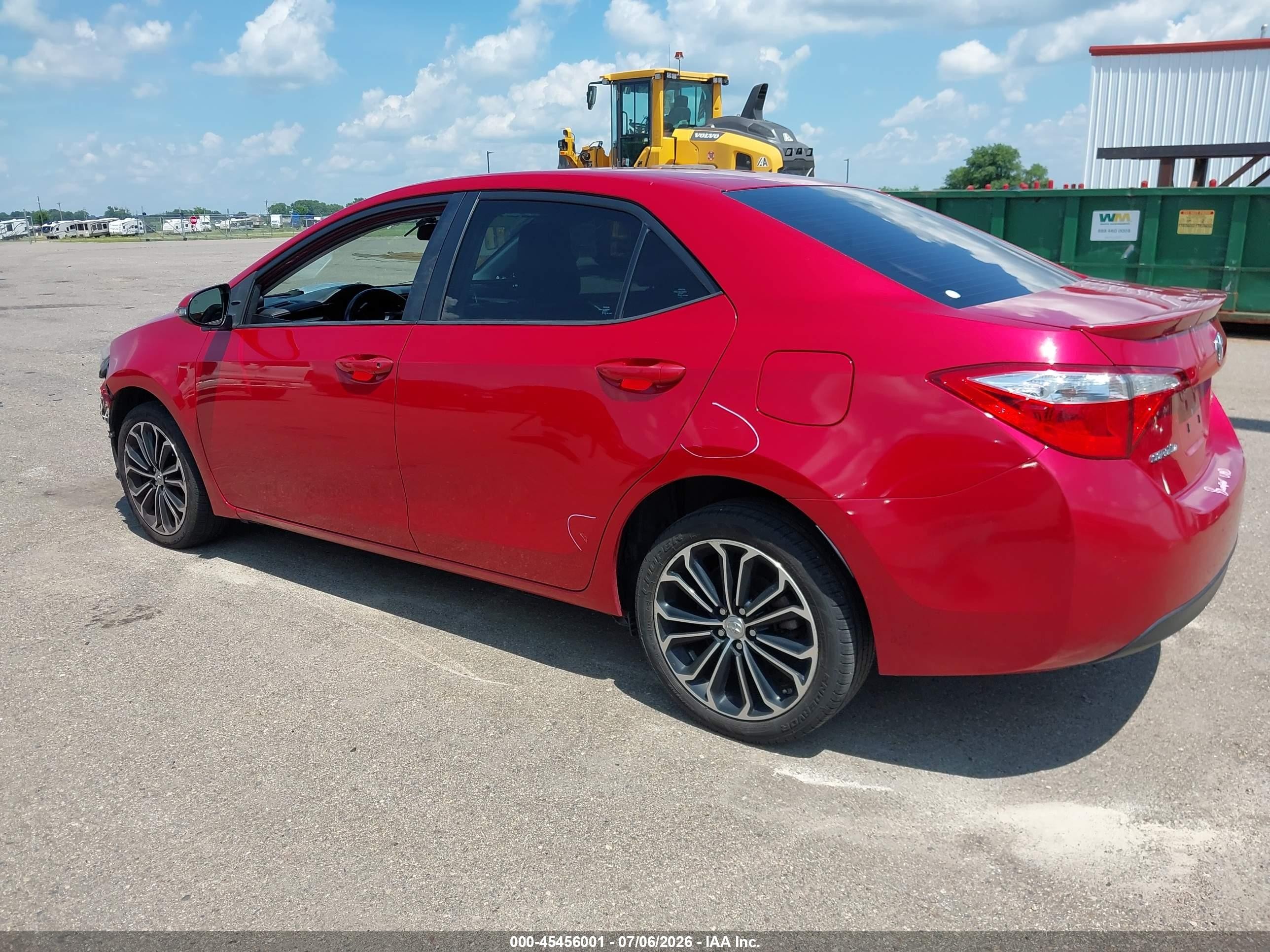 2015 Toyota Corolla S Plus Red vin: 2T1BURHE2FC451446