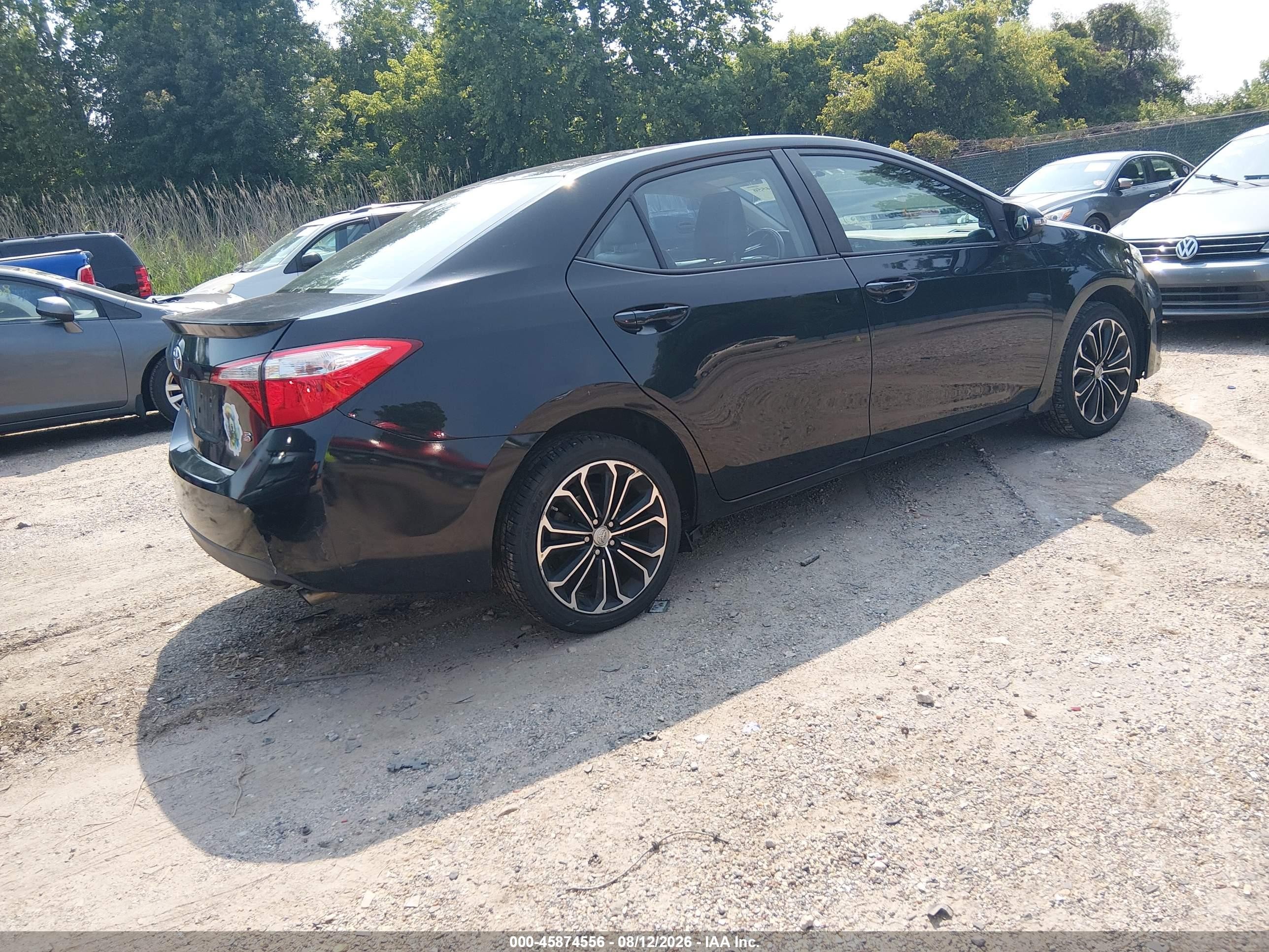 2015 Toyota Corolla S Plus Black vin: 2T1BURHE2FC457845