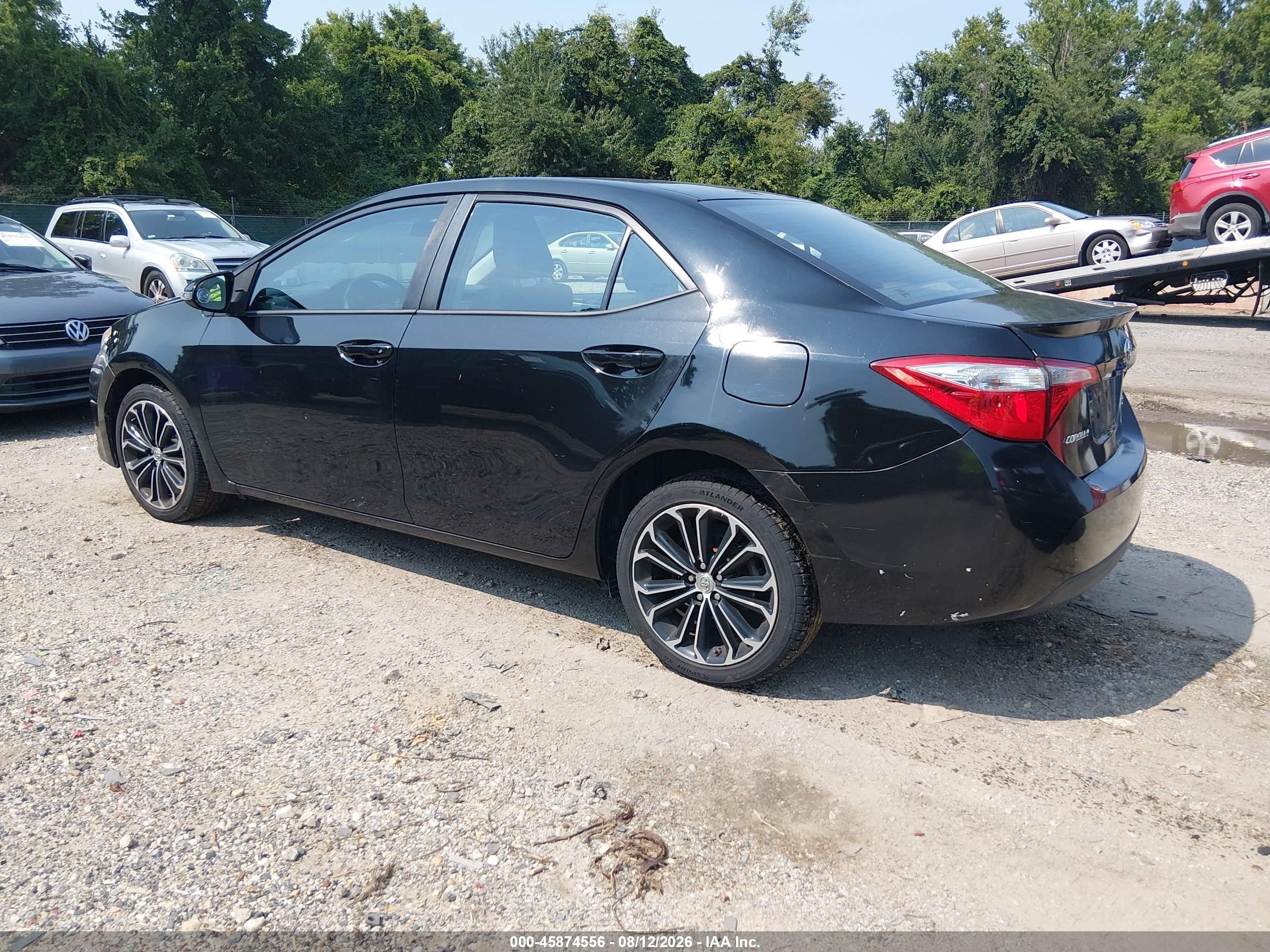 2015 Toyota Corolla S Plus Black vin: 2T1BURHE2FC457845