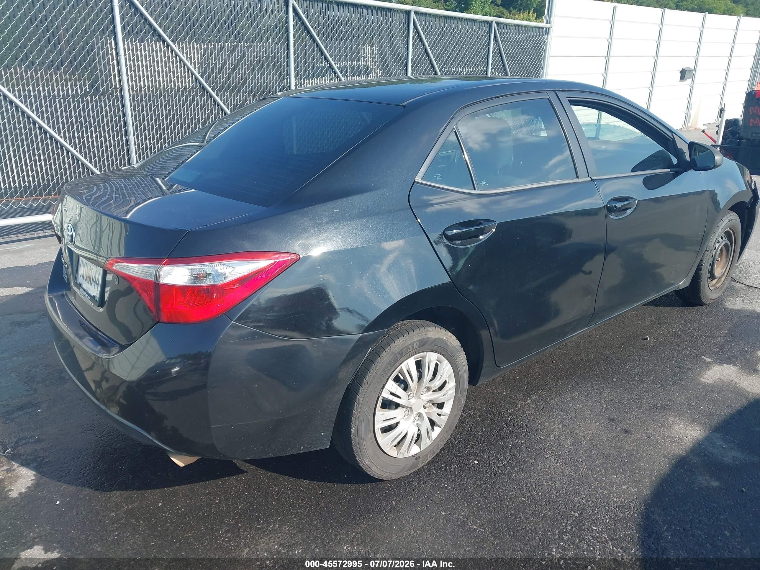 2015 Toyota Corolla L Black vin: 2T1BURHE2FC469297