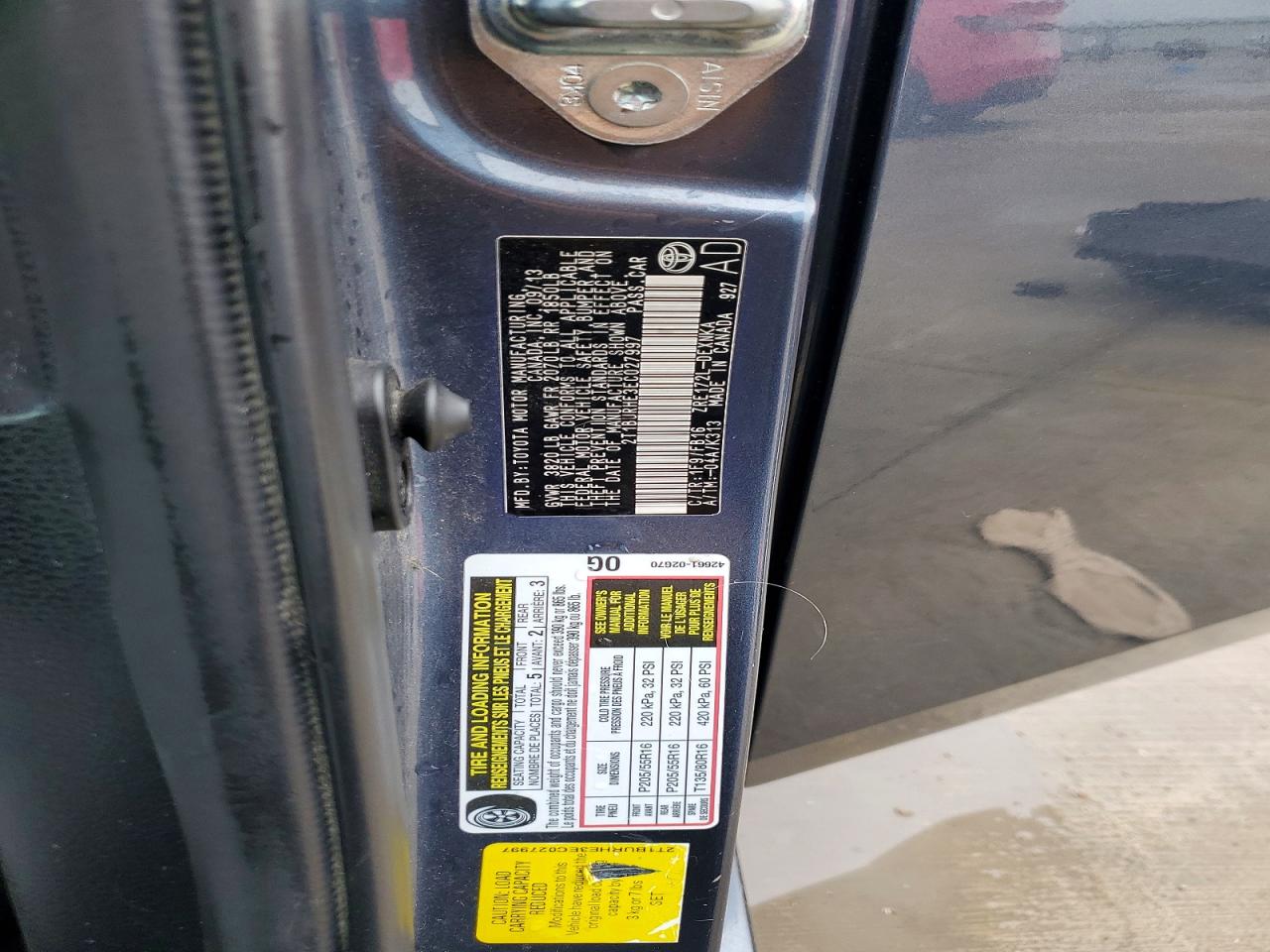 2014 Toyota Corolla Le Угольный vin: 2T1BURHE3EC027997