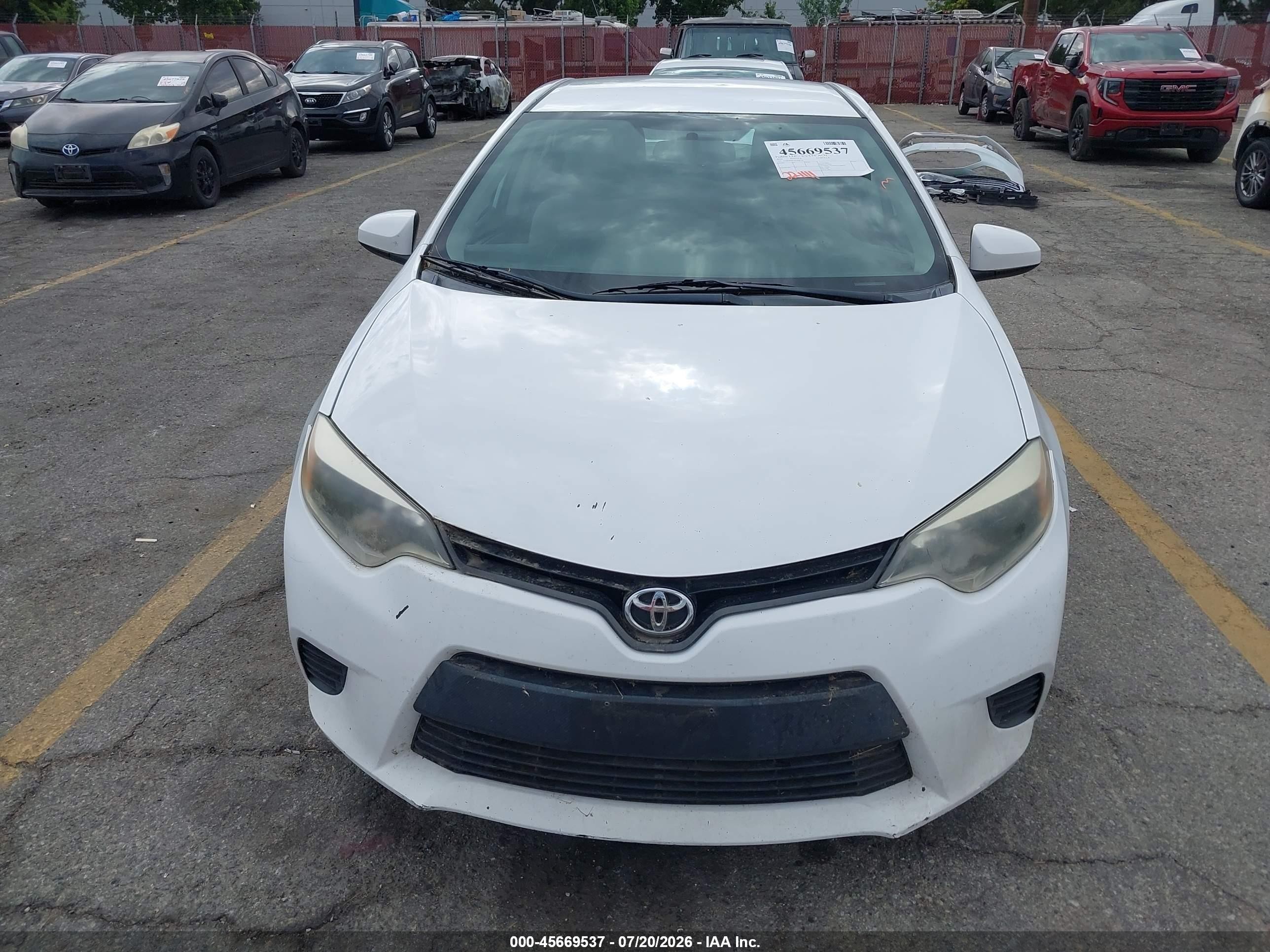 2014 Toyota Corolla Le White vin: 2T1BURHE3EC028776