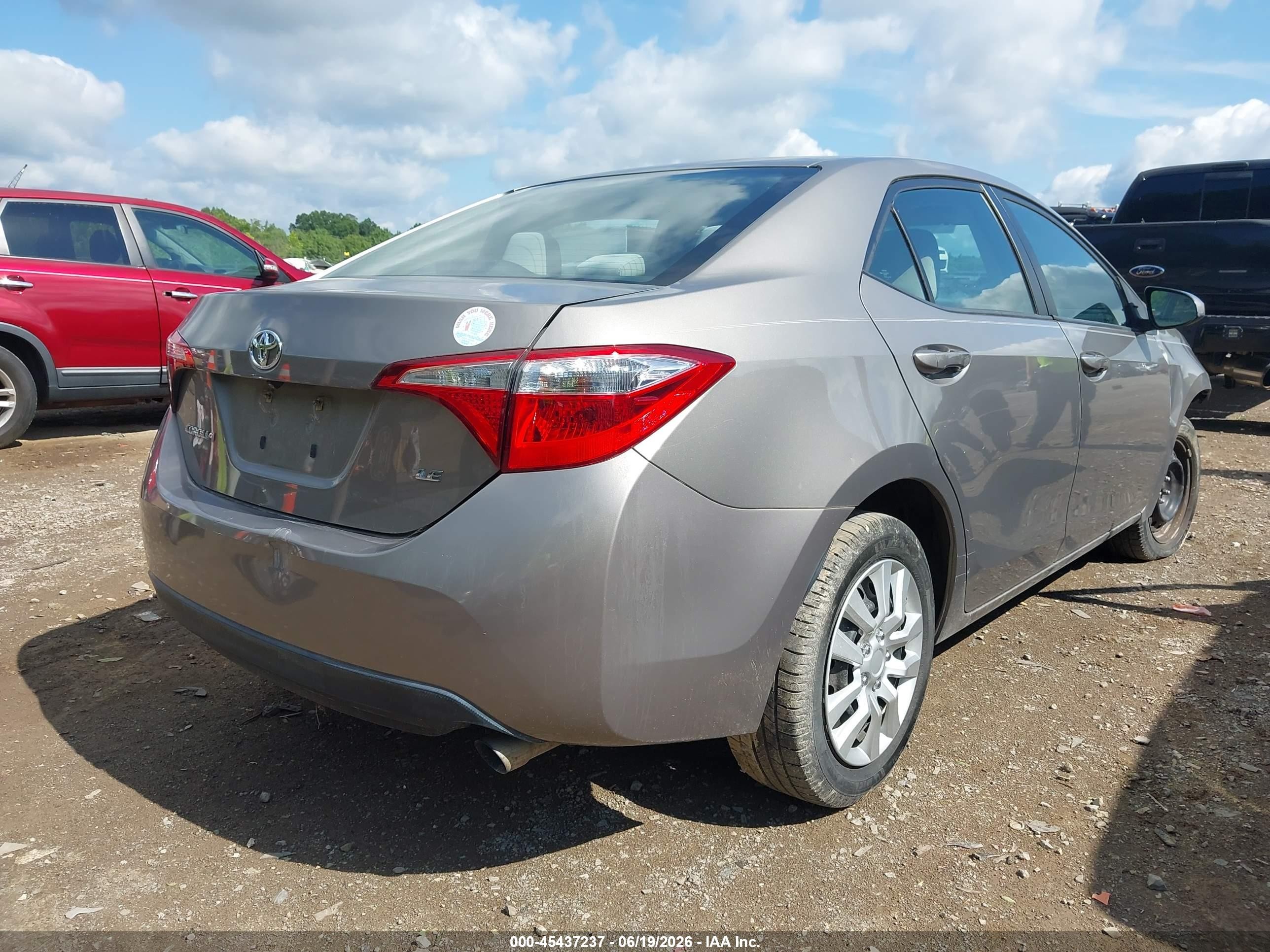 2014 Toyota Corolla Le Gray vin: 2T1BURHE3EC046503