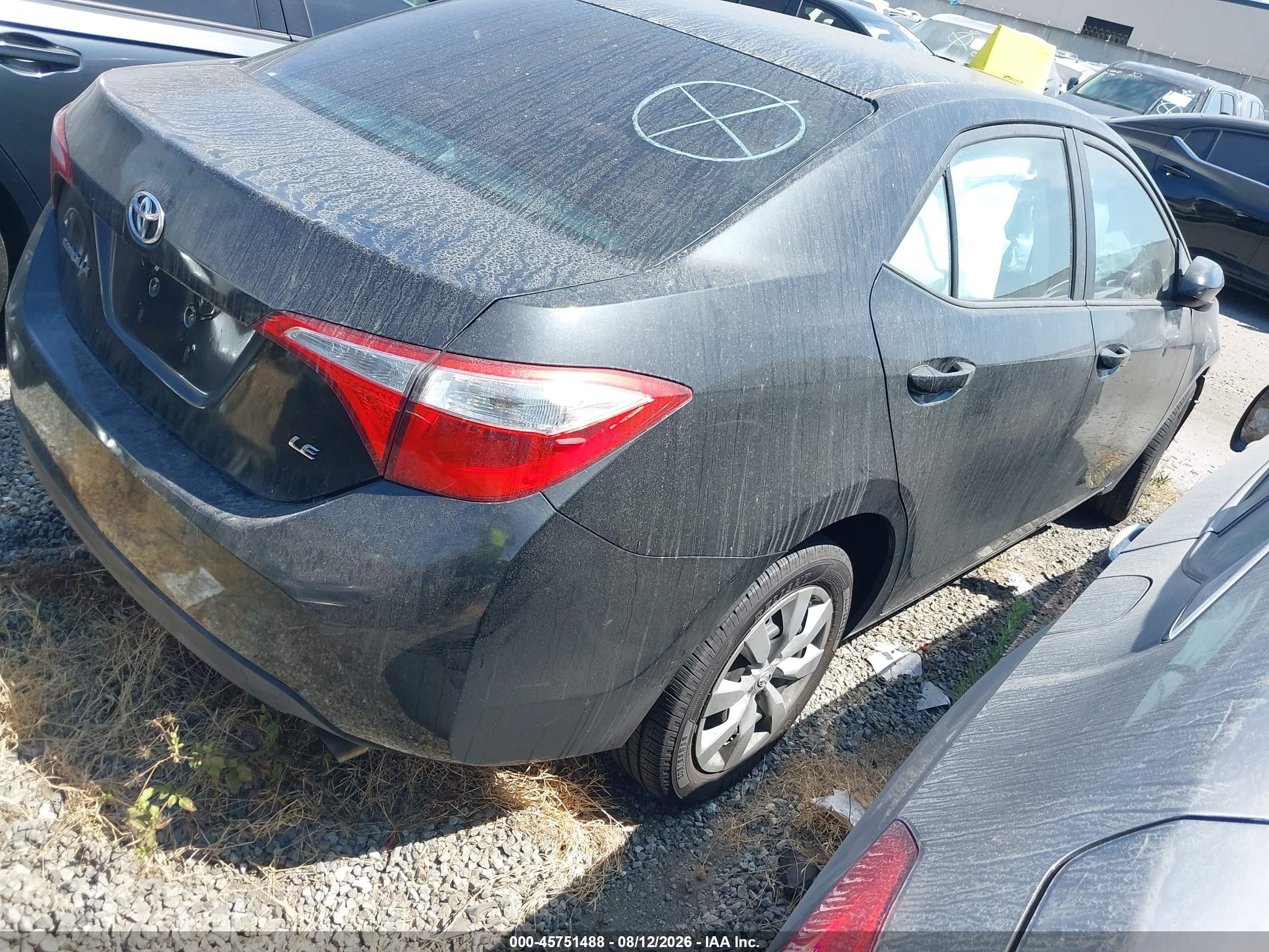 2014 Toyota Corolla Le Black vin: 2T1BURHE3EC075516