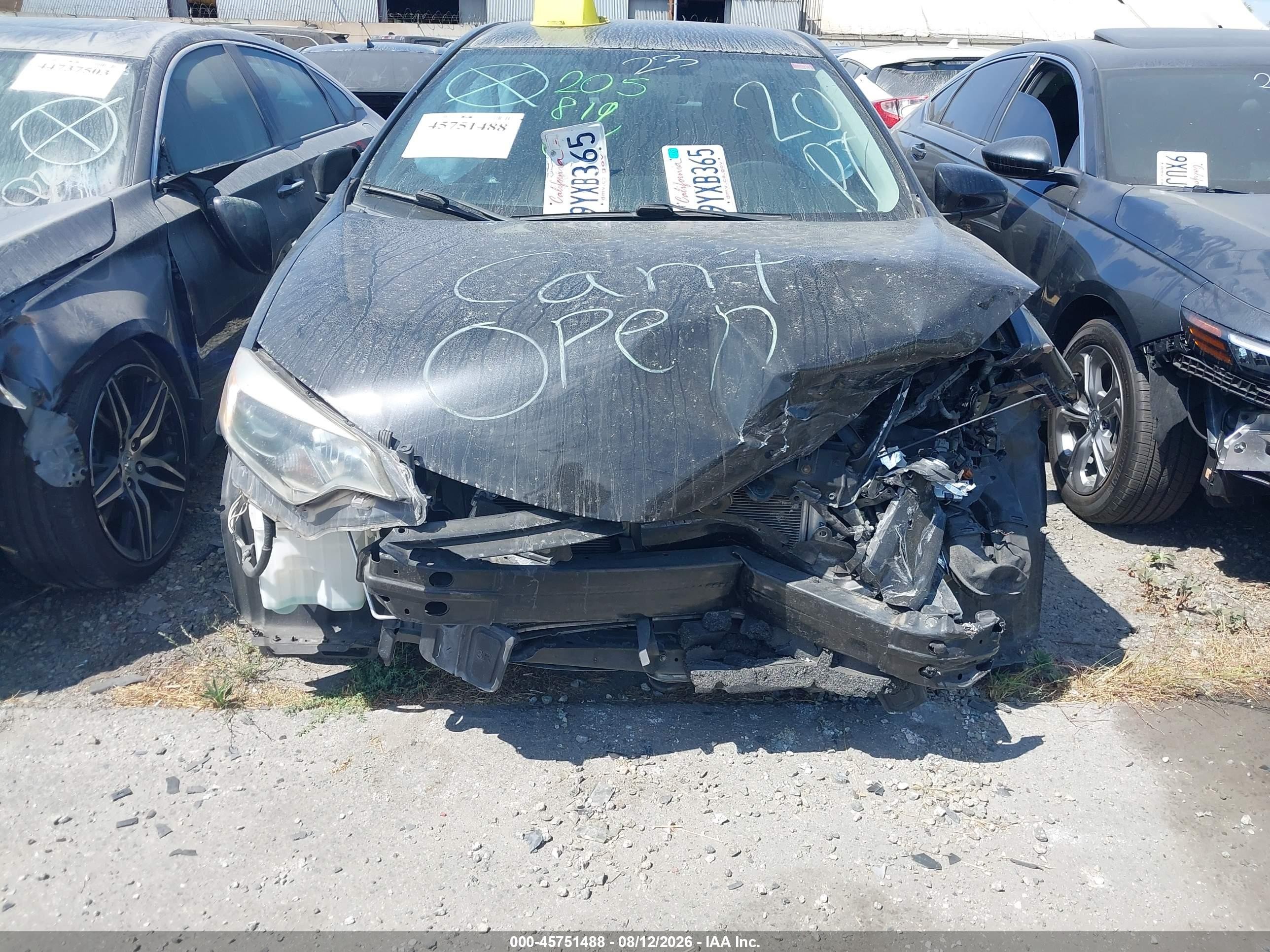 2014 Toyota Corolla Le Black vin: 2T1BURHE3EC075516