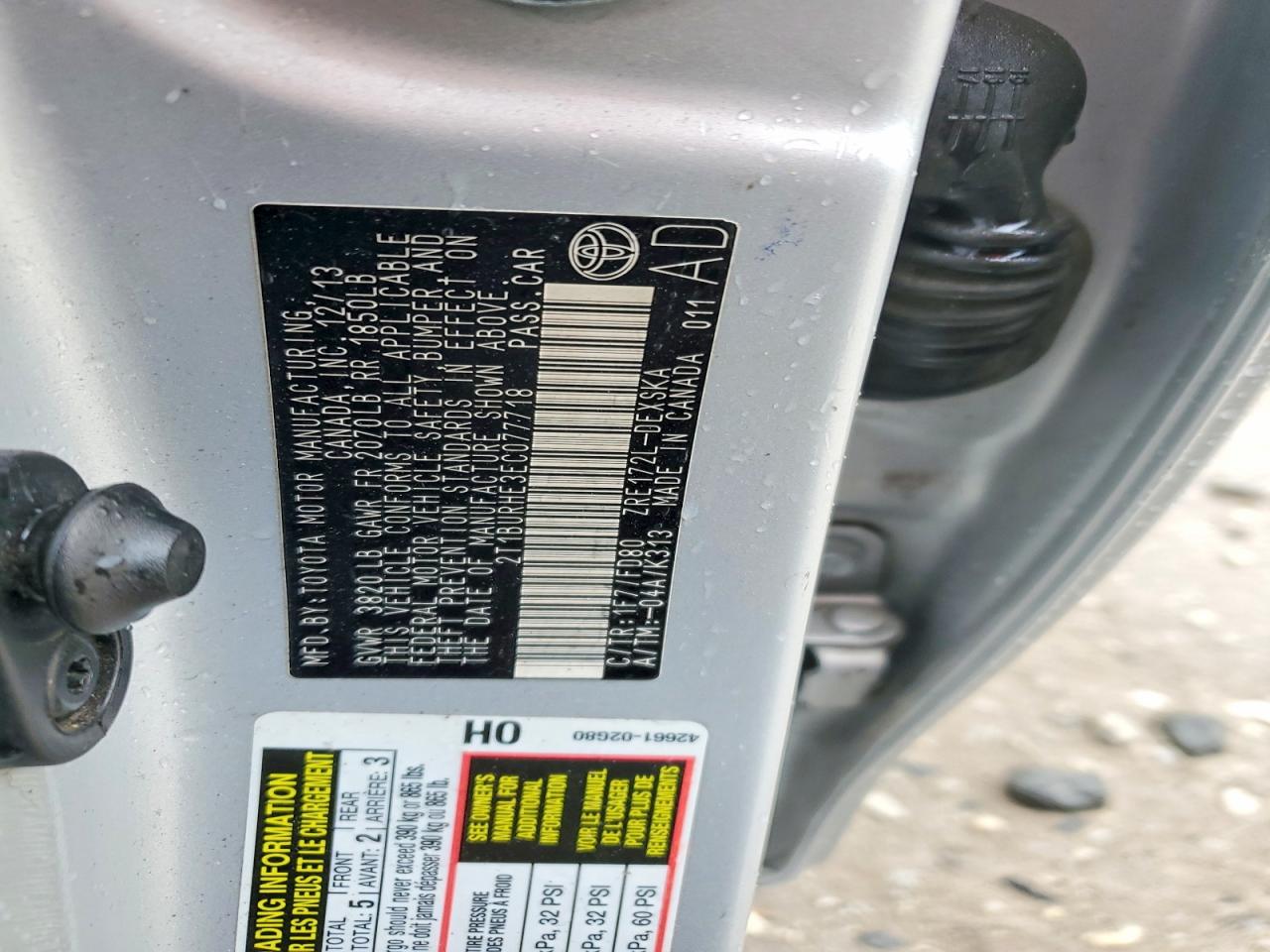 2014 Toyota Corolla S Plus Silver vin: 2T1BURHE3EC077718
