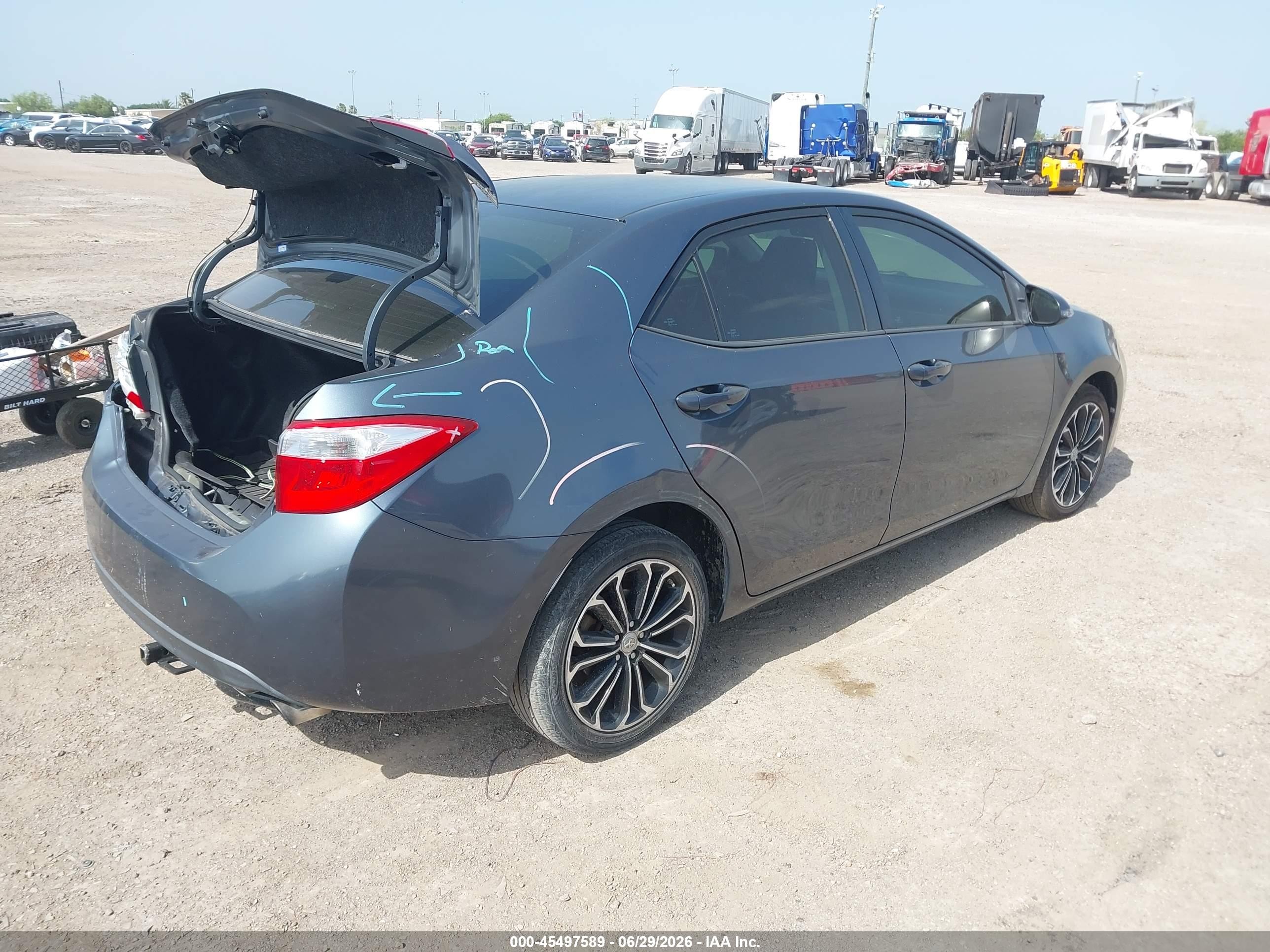 2014 Toyota Corolla S Plus Gray vin: 2T1BURHE3EC135861