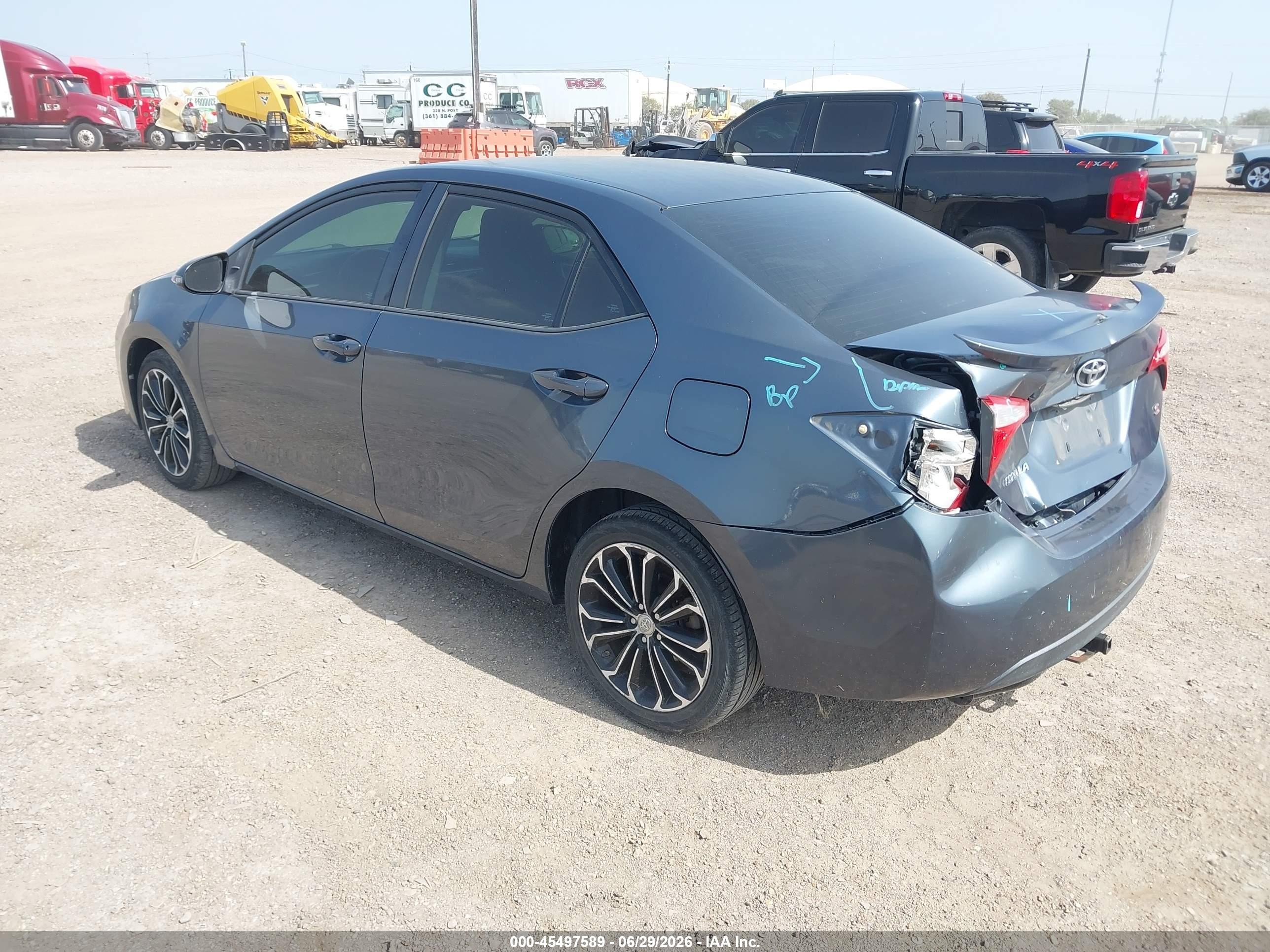 2014 Toyota Corolla S Plus Gray vin: 2T1BURHE3EC135861