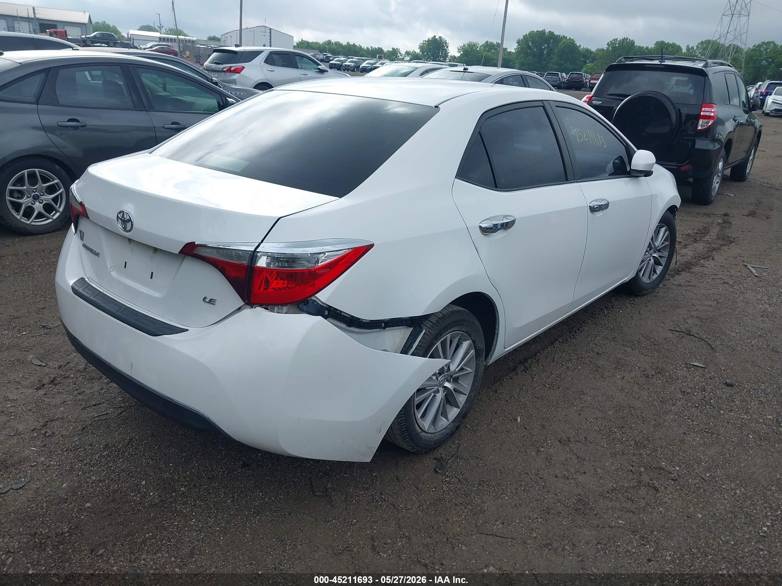 2014 Toyota Corolla Le Plus White vin: 2T1BURHE3EC150344