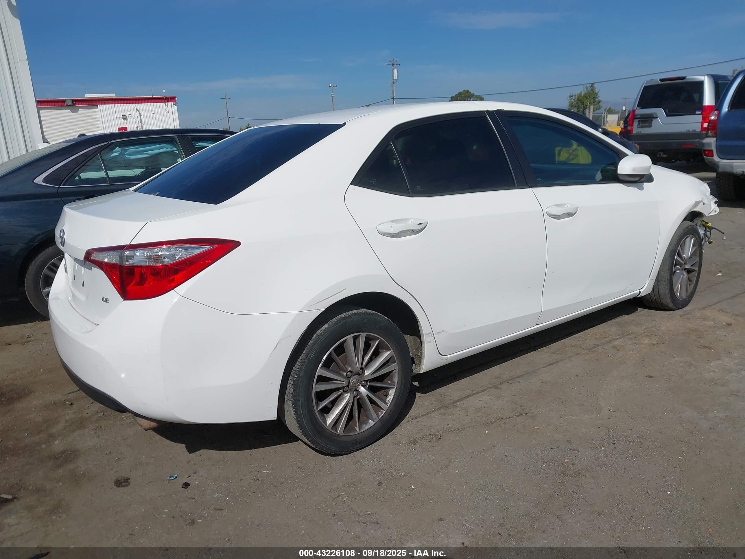 2014 Toyota Corolla Le Plus White vin: 2T1BURHE3EC175275