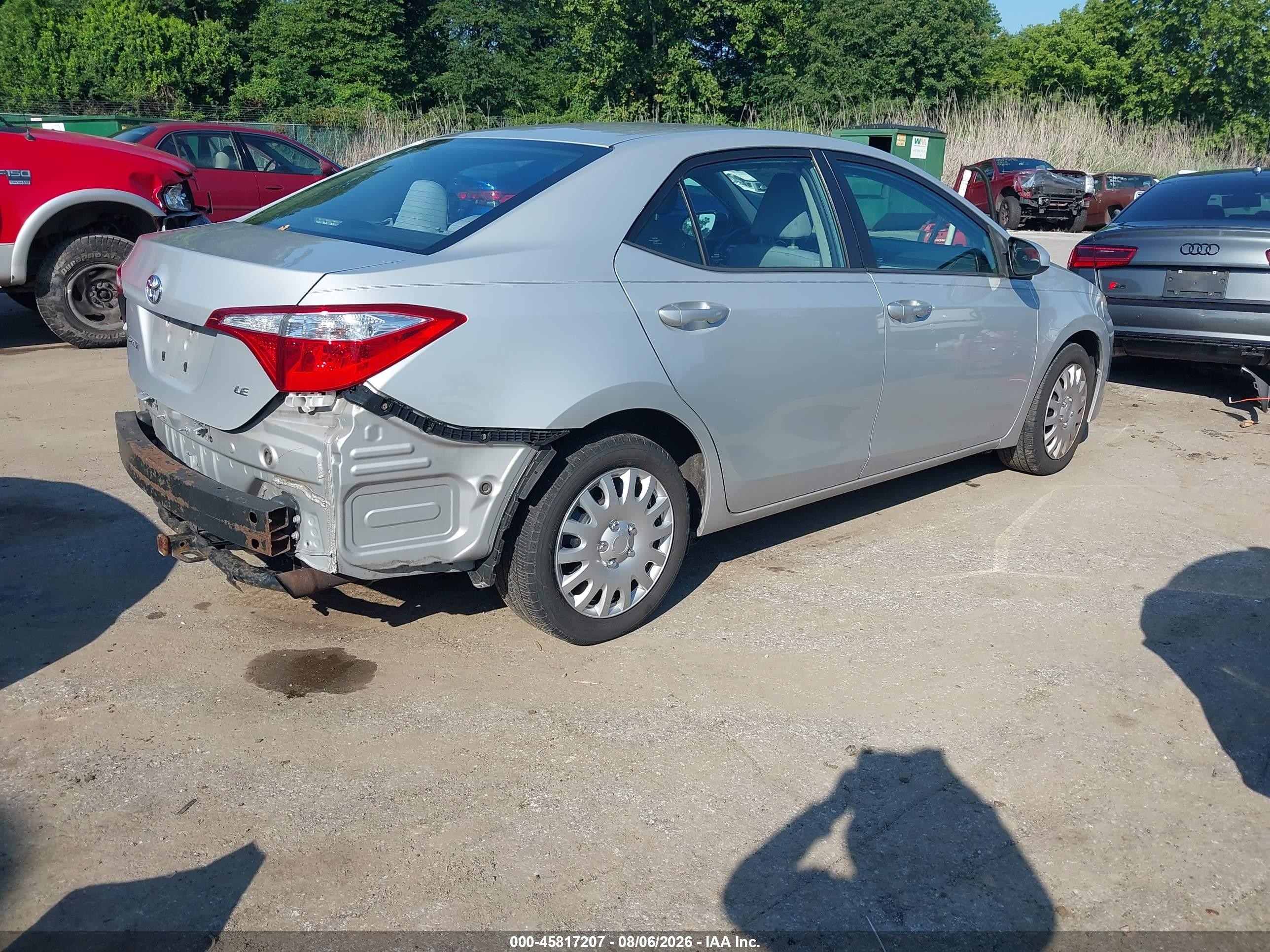 2014 Toyota Corolla Le Серебряный vin: 2T1BURHE3EC181156