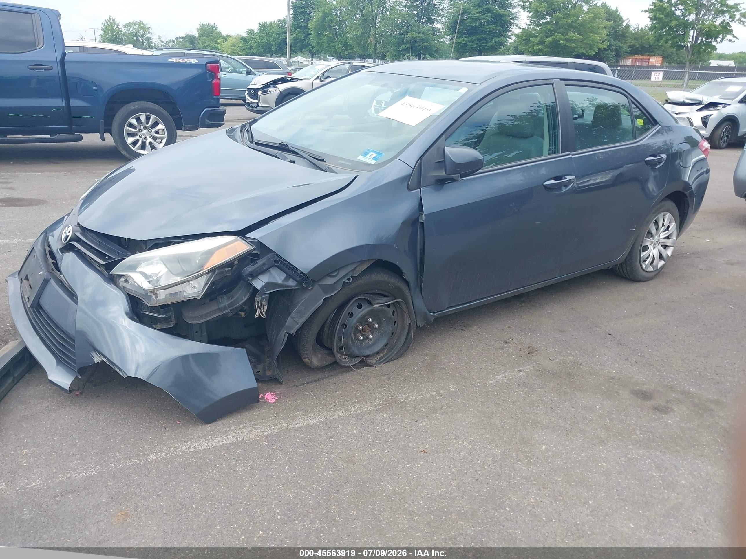 2014 Toyota Corolla Le Blue vin: 2T1BURHE3EC195476