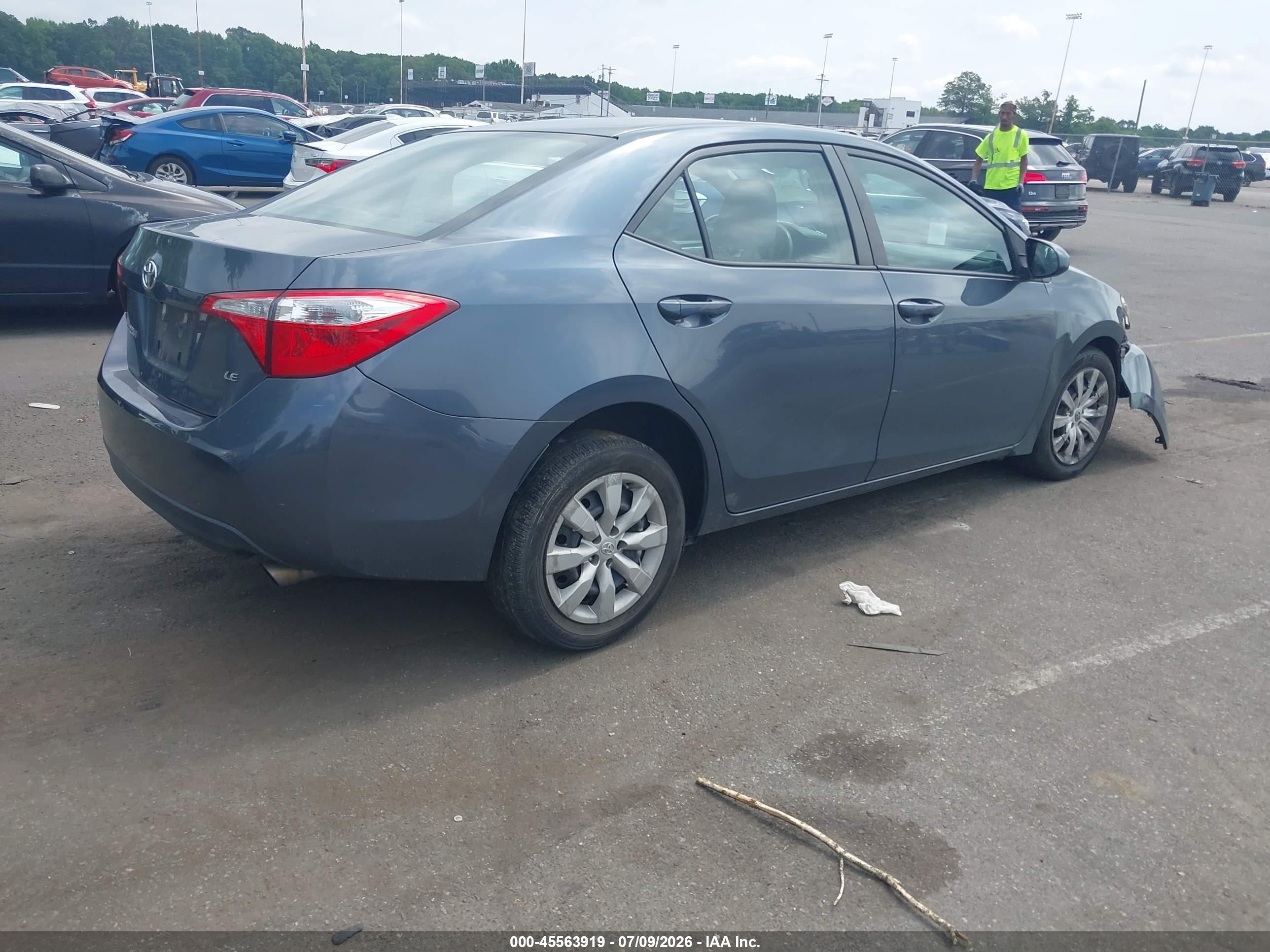 2014 Toyota Corolla Le Blue vin: 2T1BURHE3EC195476