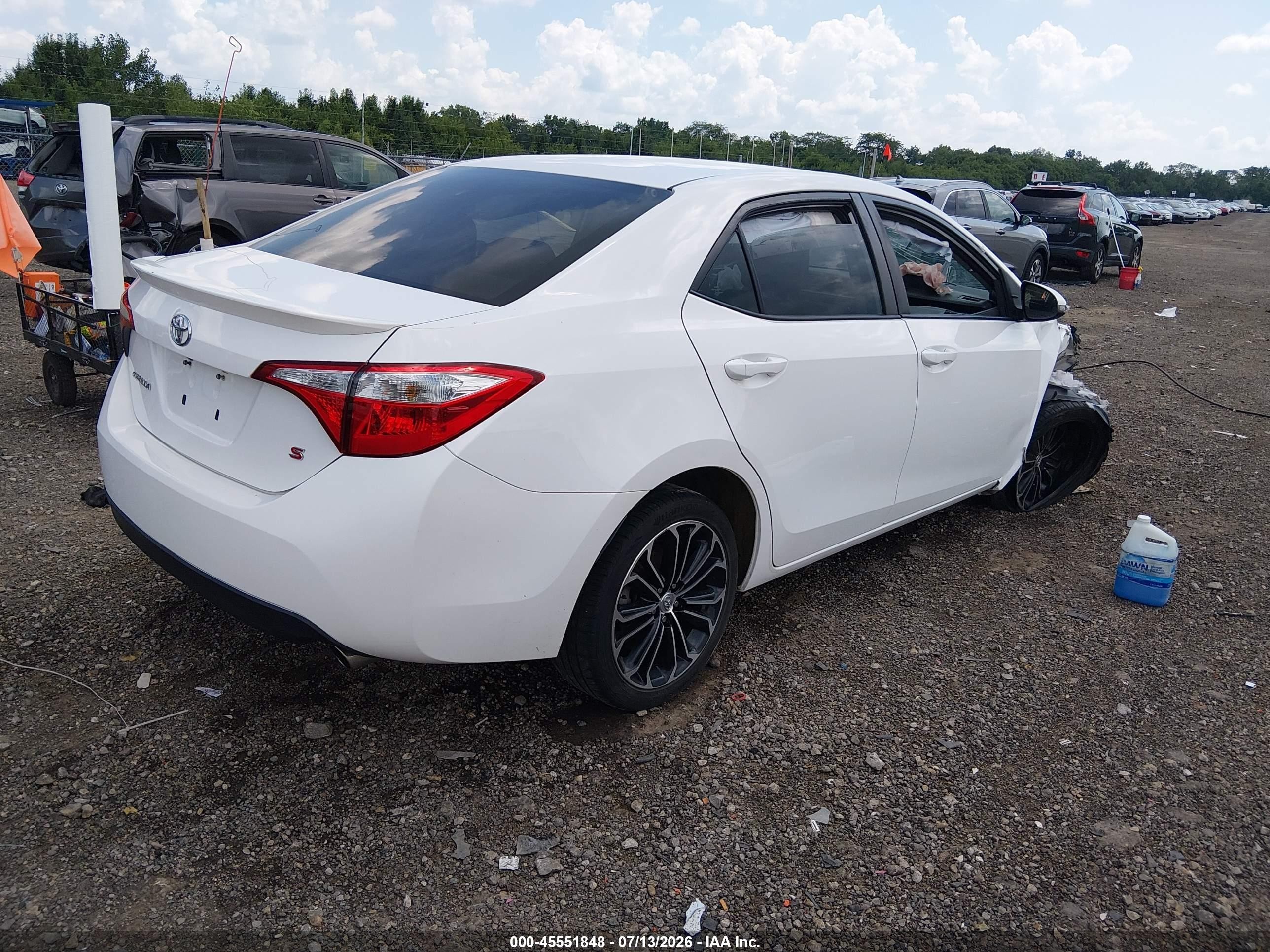 2015 Toyota Corolla S Plus White vin: 2T1BURHE3FC232687