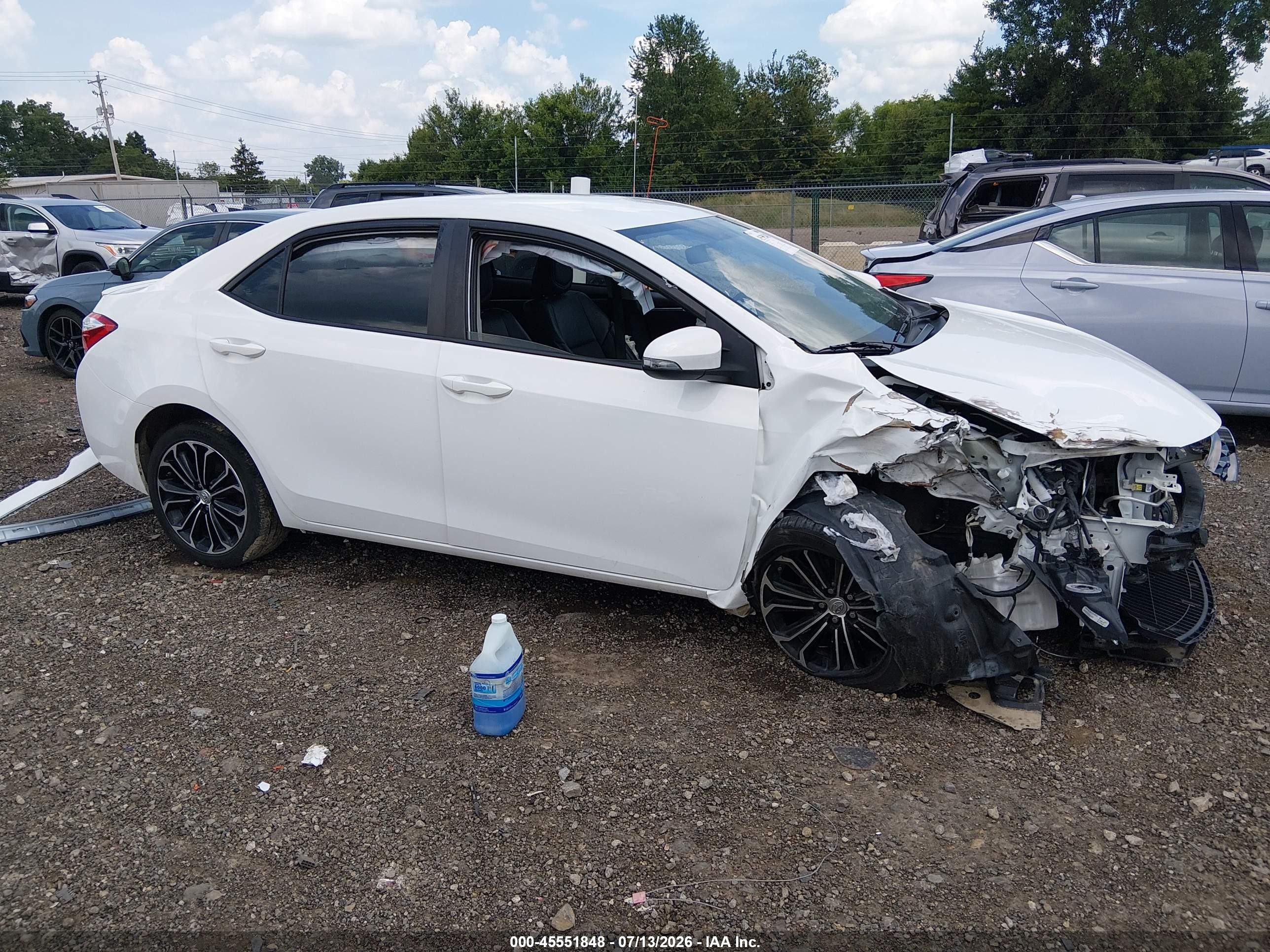 2015 Toyota Corolla S Plus White vin: 2T1BURHE3FC232687