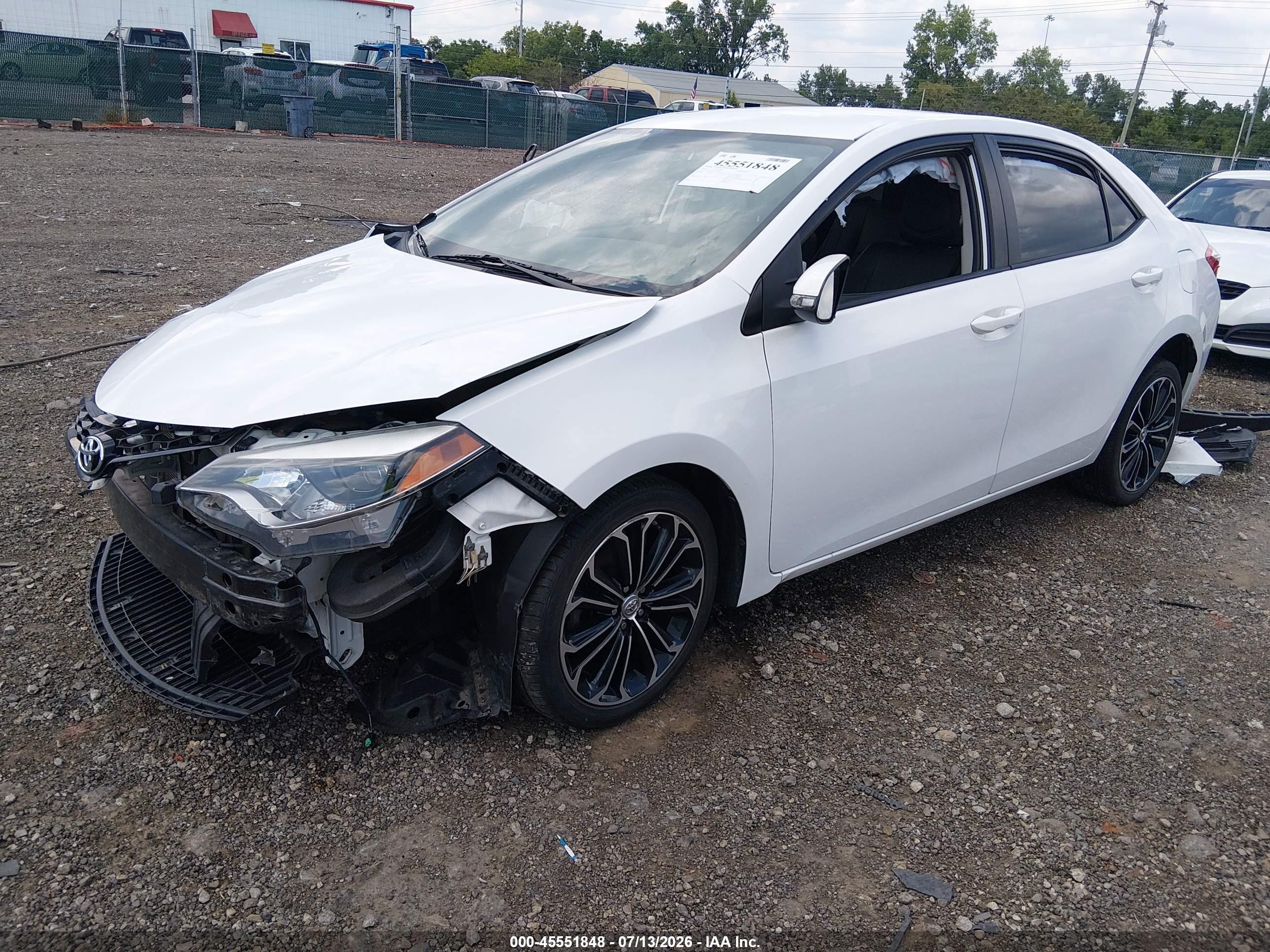 2015 Toyota Corolla S Plus White vin: 2T1BURHE3FC232687