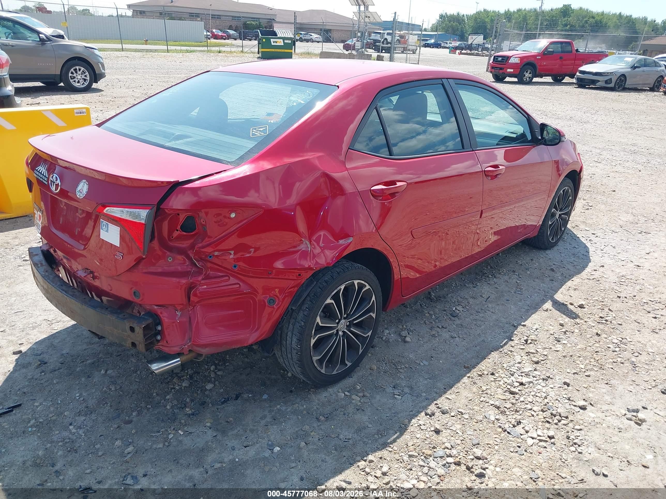 2015 Toyota Corolla S Plus Red vin: 2T1BURHE3FC245309