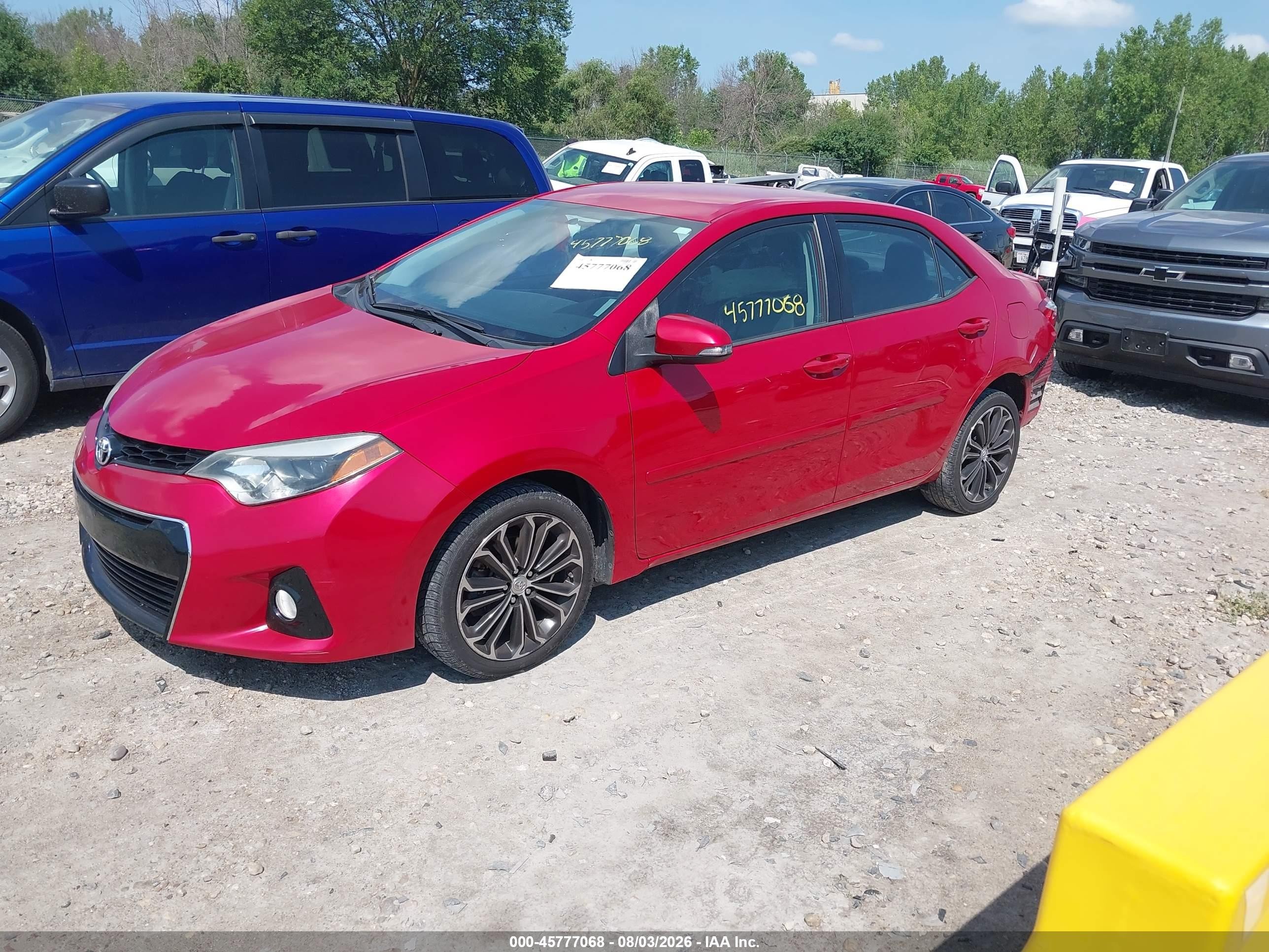 2015 Toyota Corolla S Plus Red vin: 2T1BURHE3FC245309