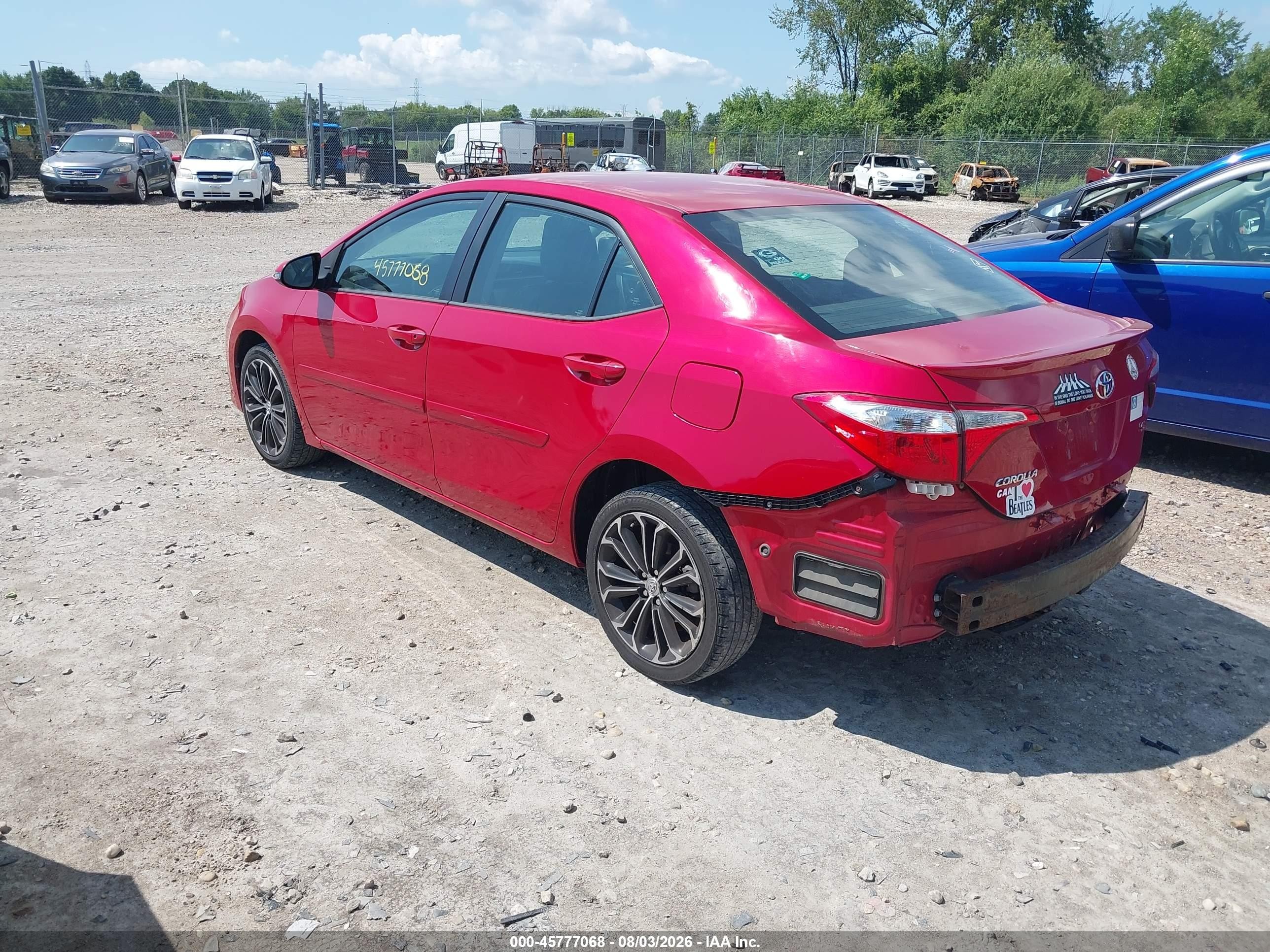 2015 Toyota Corolla S Plus Red vin: 2T1BURHE3FC245309