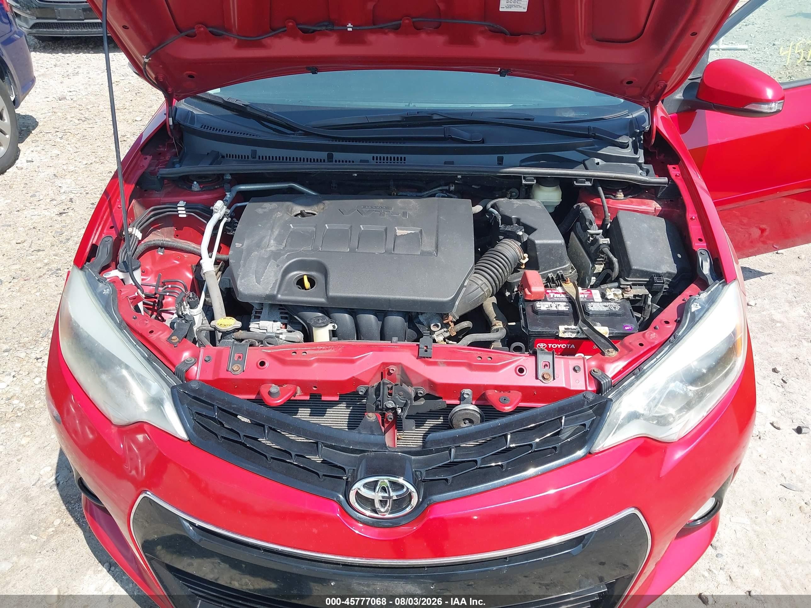 2015 Toyota Corolla S Plus Red vin: 2T1BURHE3FC245309