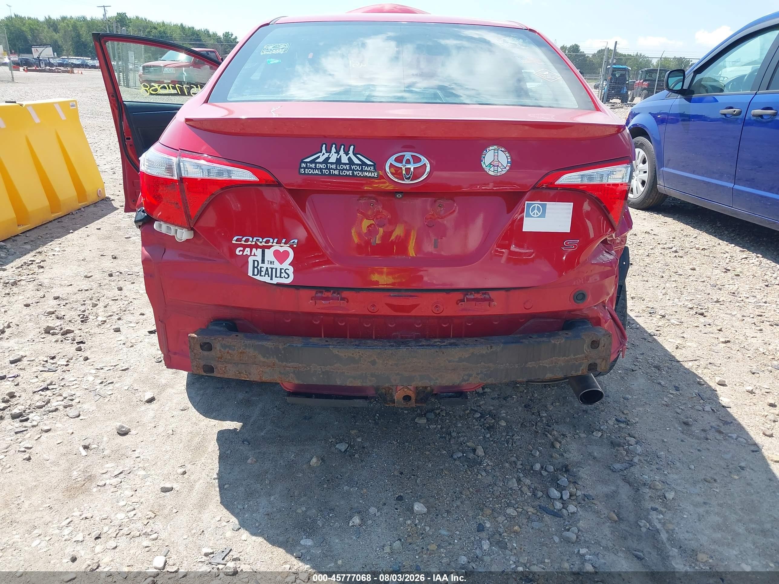 2015 Toyota Corolla S Plus Red vin: 2T1BURHE3FC245309