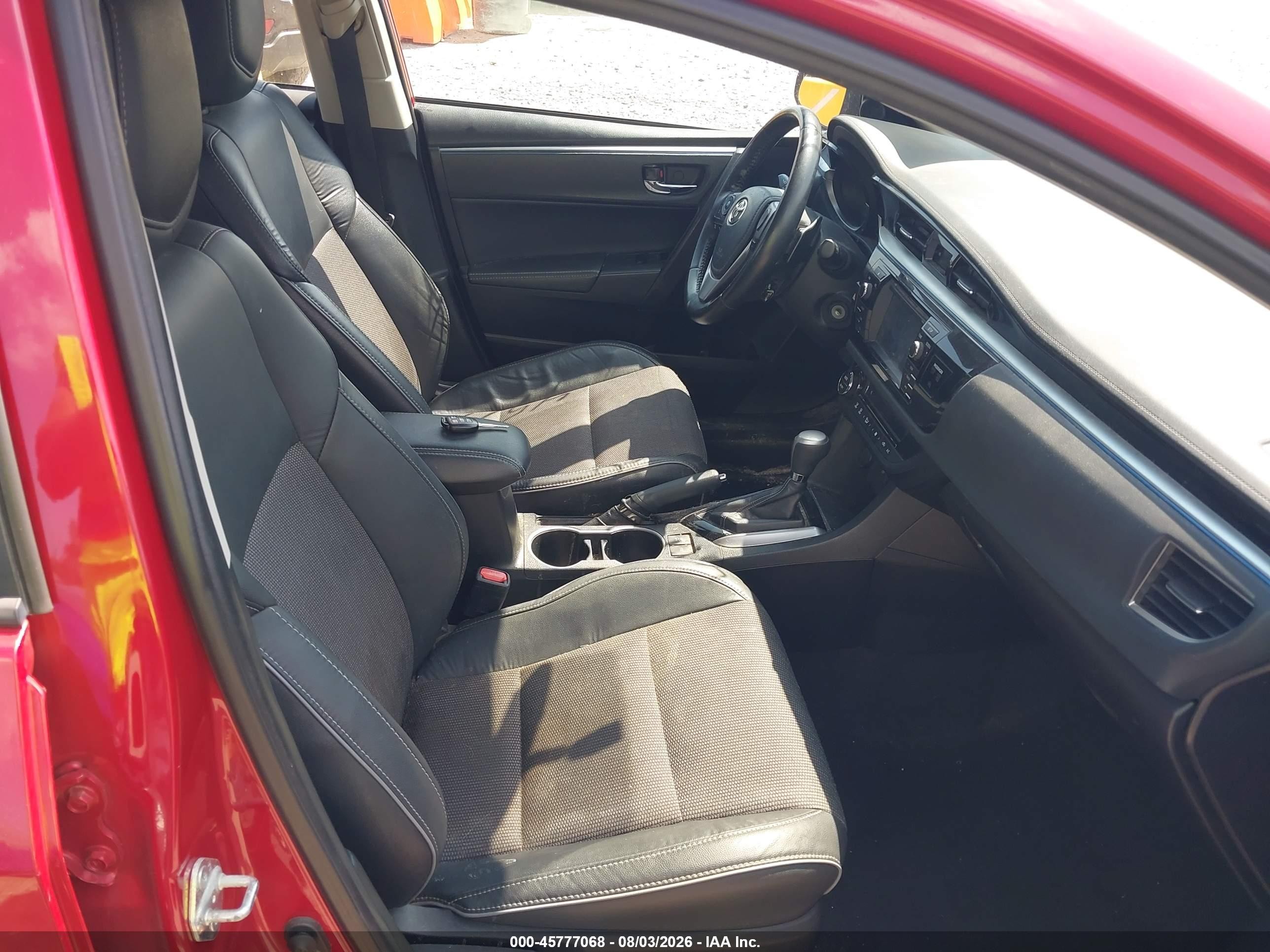 2015 Toyota Corolla S Plus Red vin: 2T1BURHE3FC245309
