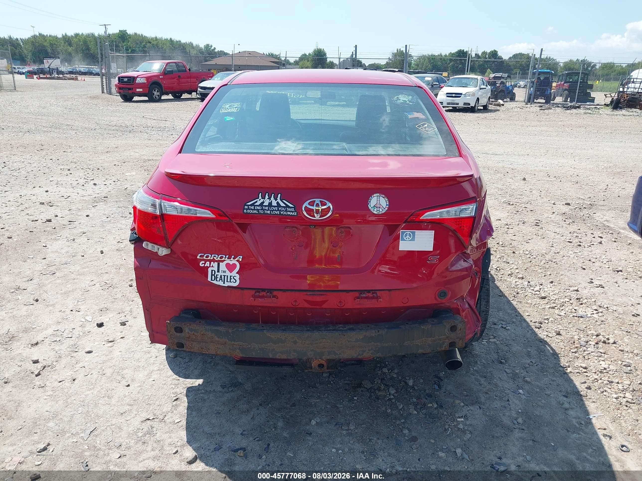 2015 Toyota Corolla S Plus Red vin: 2T1BURHE3FC245309