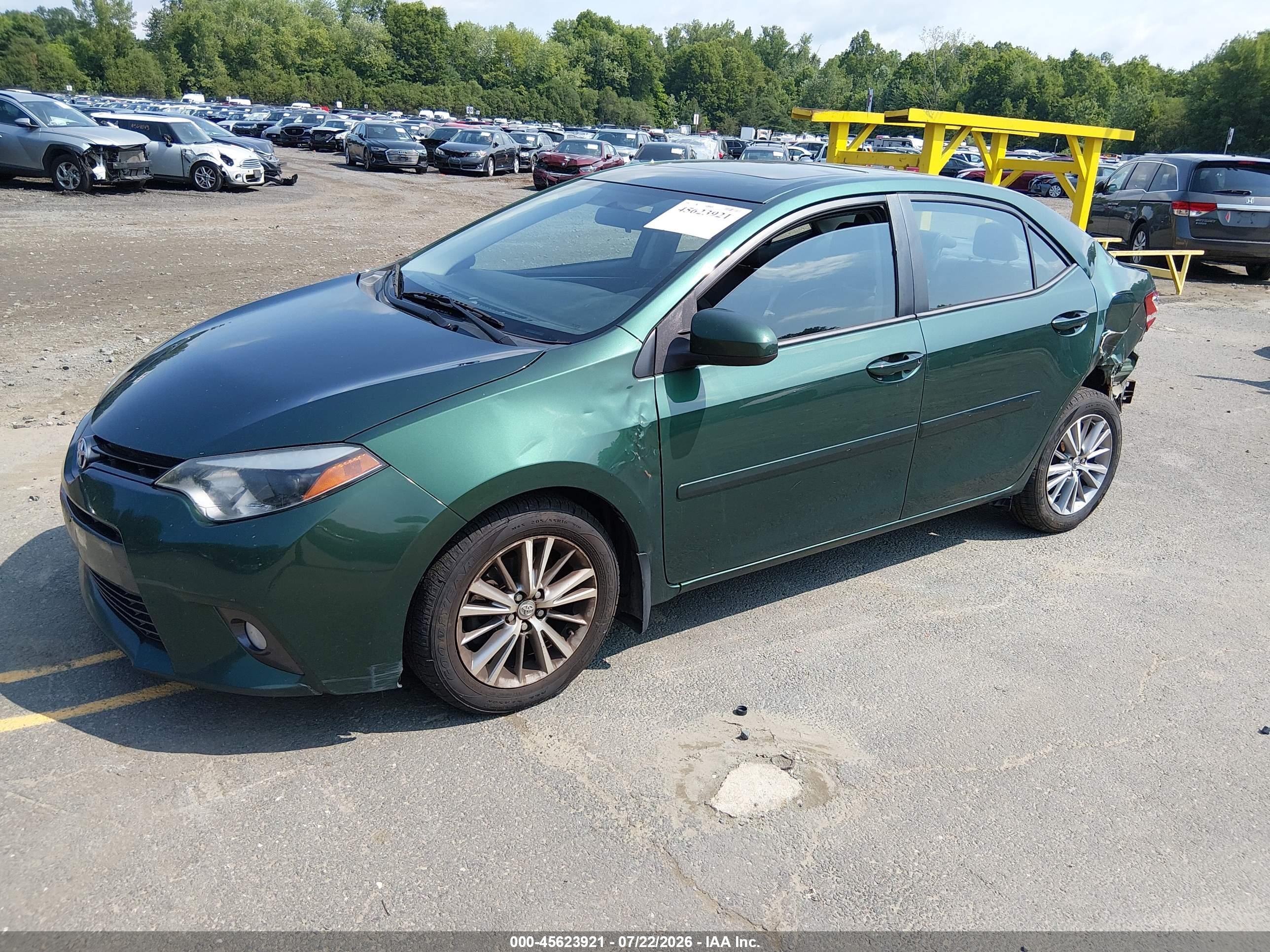 2015 Toyota Corolla Le Premium Green vin: 2T1BURHE3FC255497