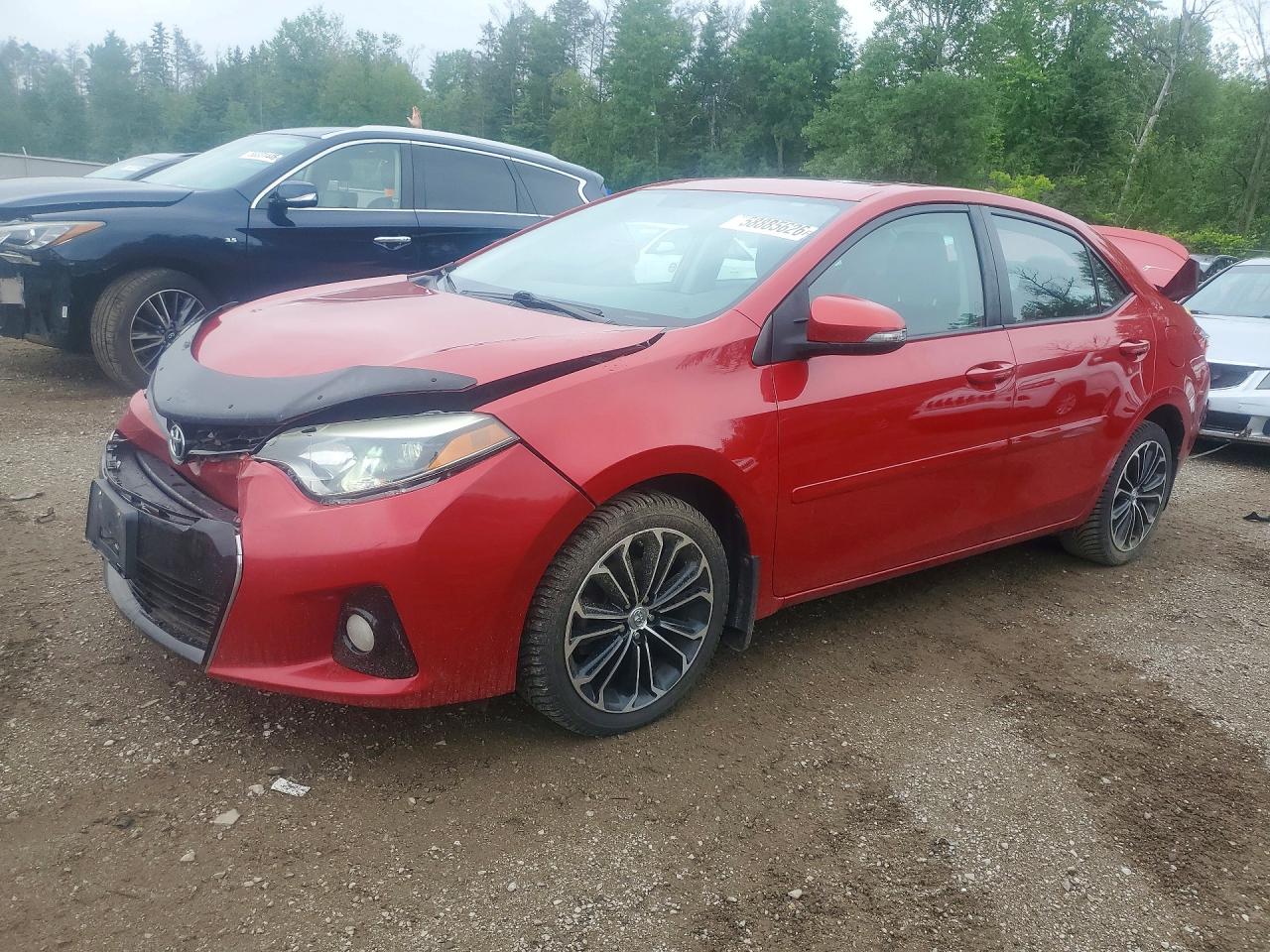 2015 Toyota Corolla L Red vin: 2T1BURHE3FC287690