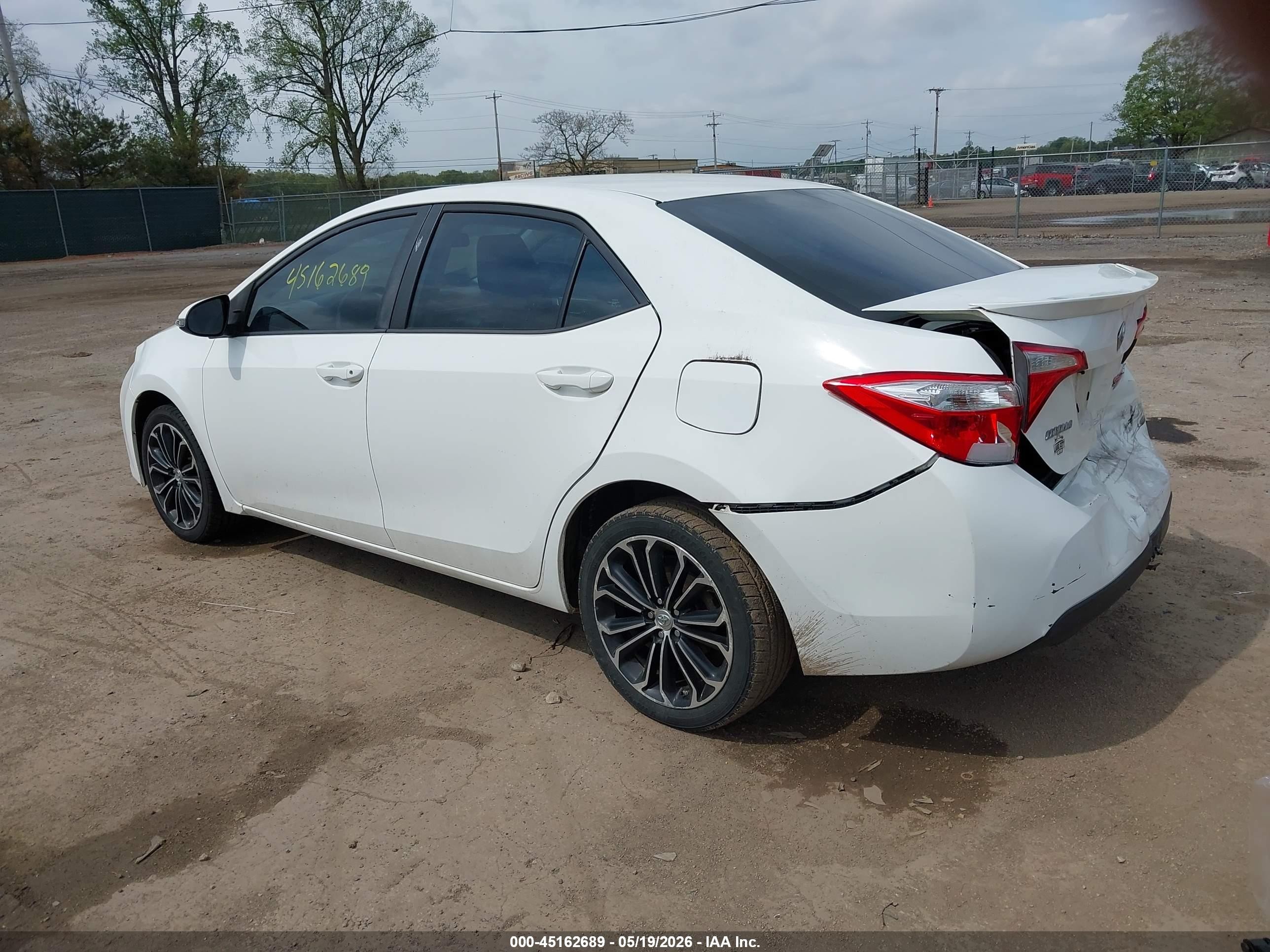 2015 Toyota Corolla S Plus White vin: 2T1BURHE3FC339187
