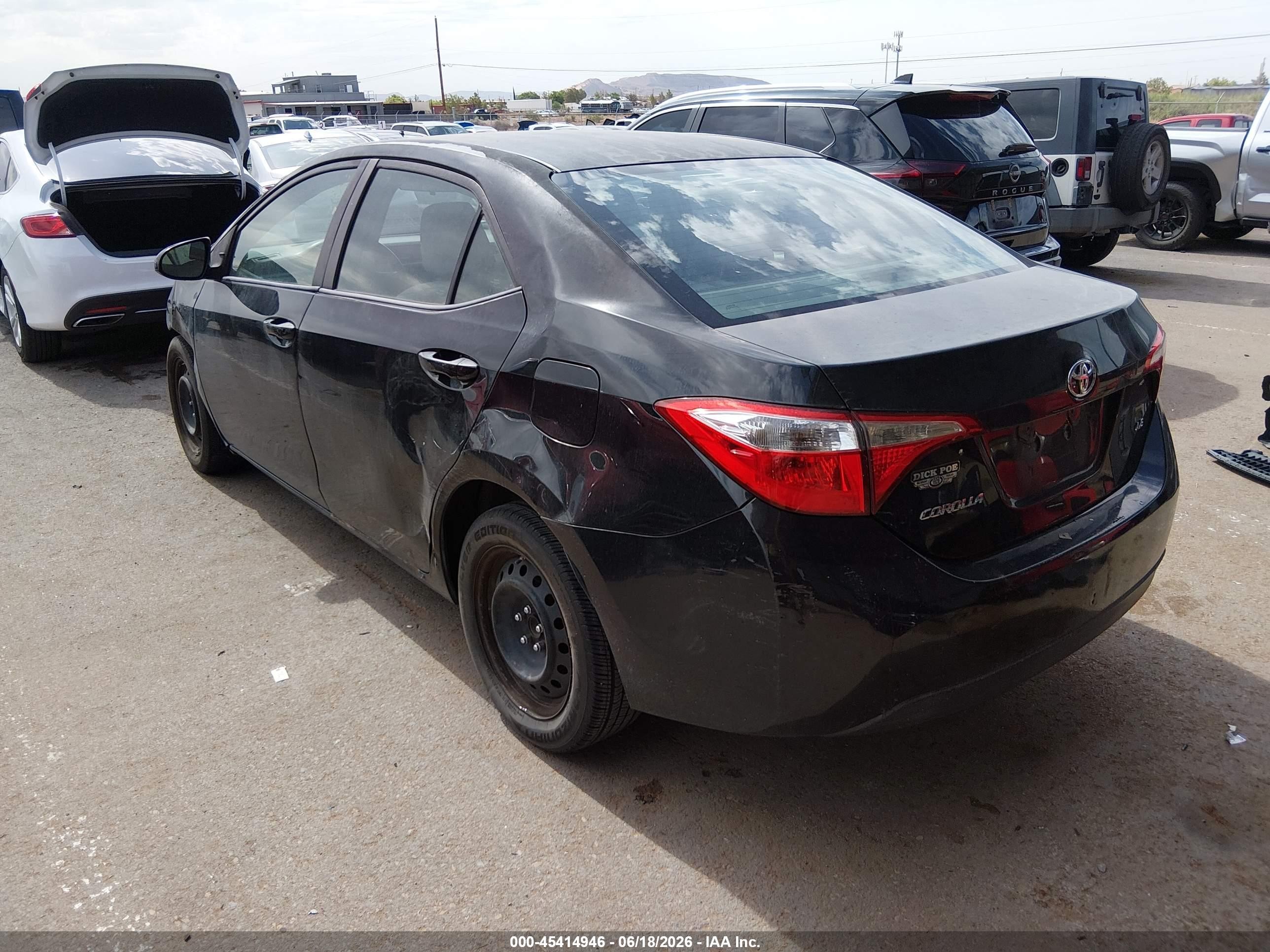 2015 Toyota Corolla Le Black vin: 2T1BURHE3FC348309