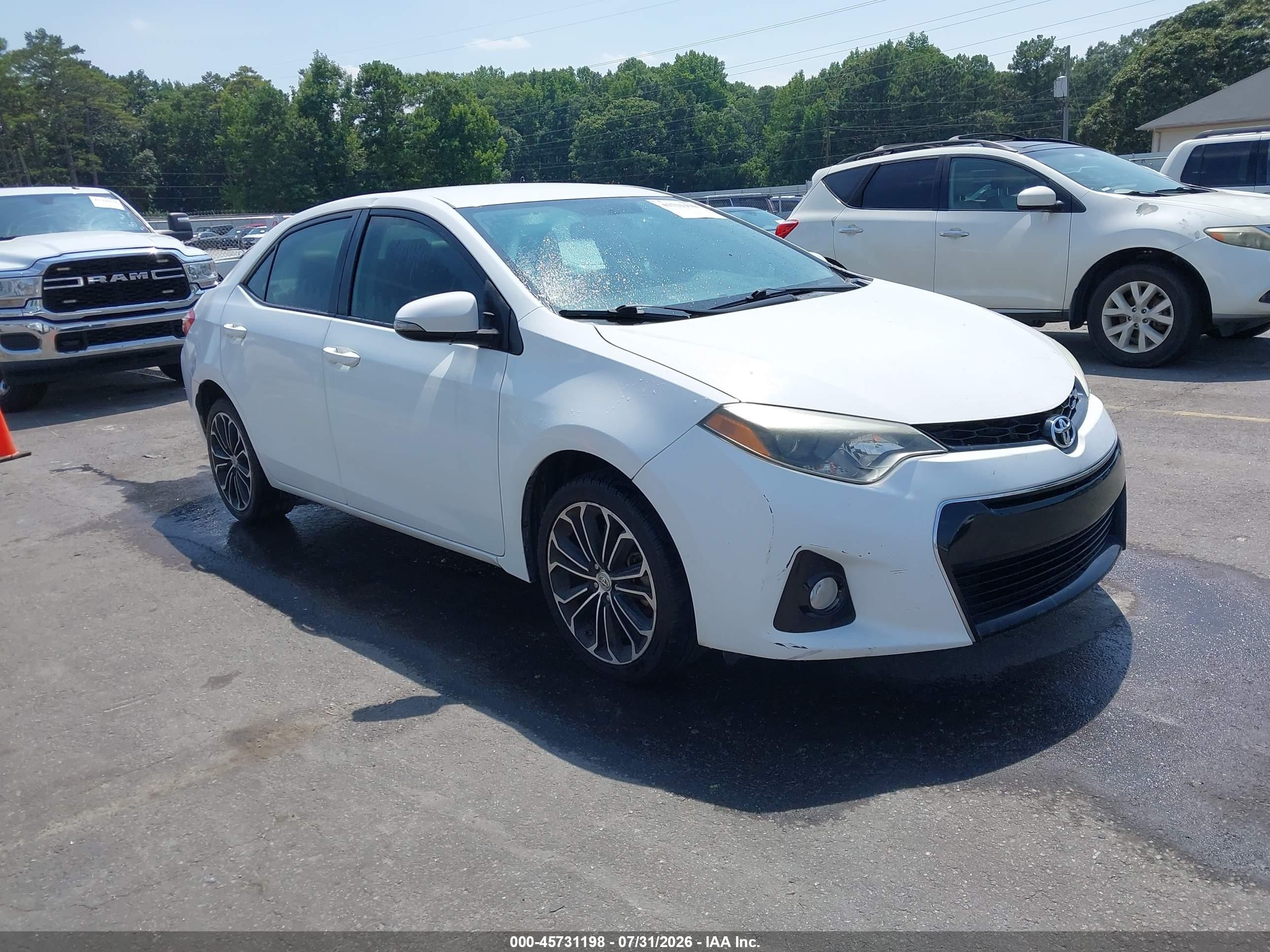 2015 Toyota Corolla S Plus White vin: 2T1BURHE3FC372612