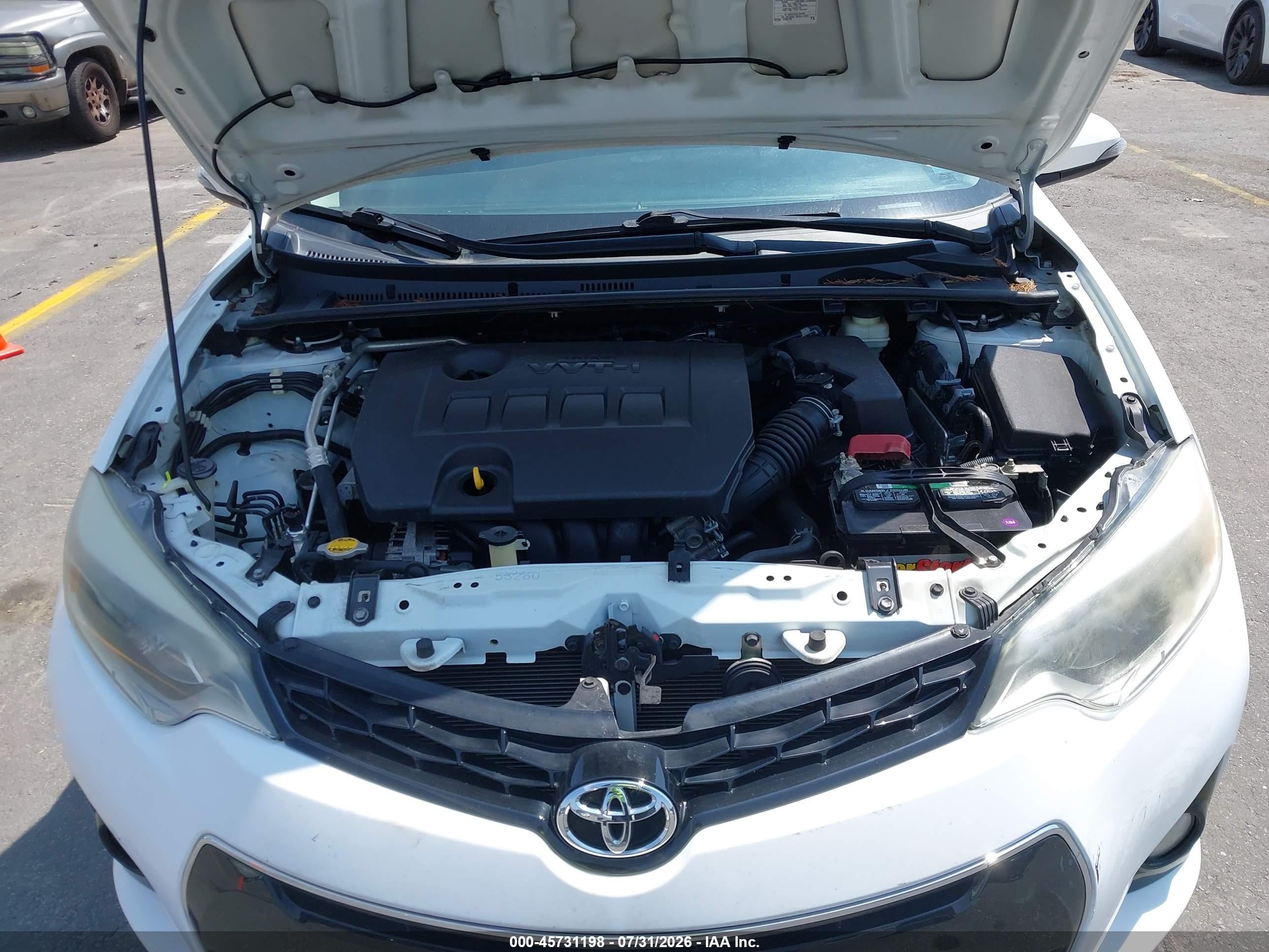 2015 Toyota Corolla S Plus White vin: 2T1BURHE3FC372612