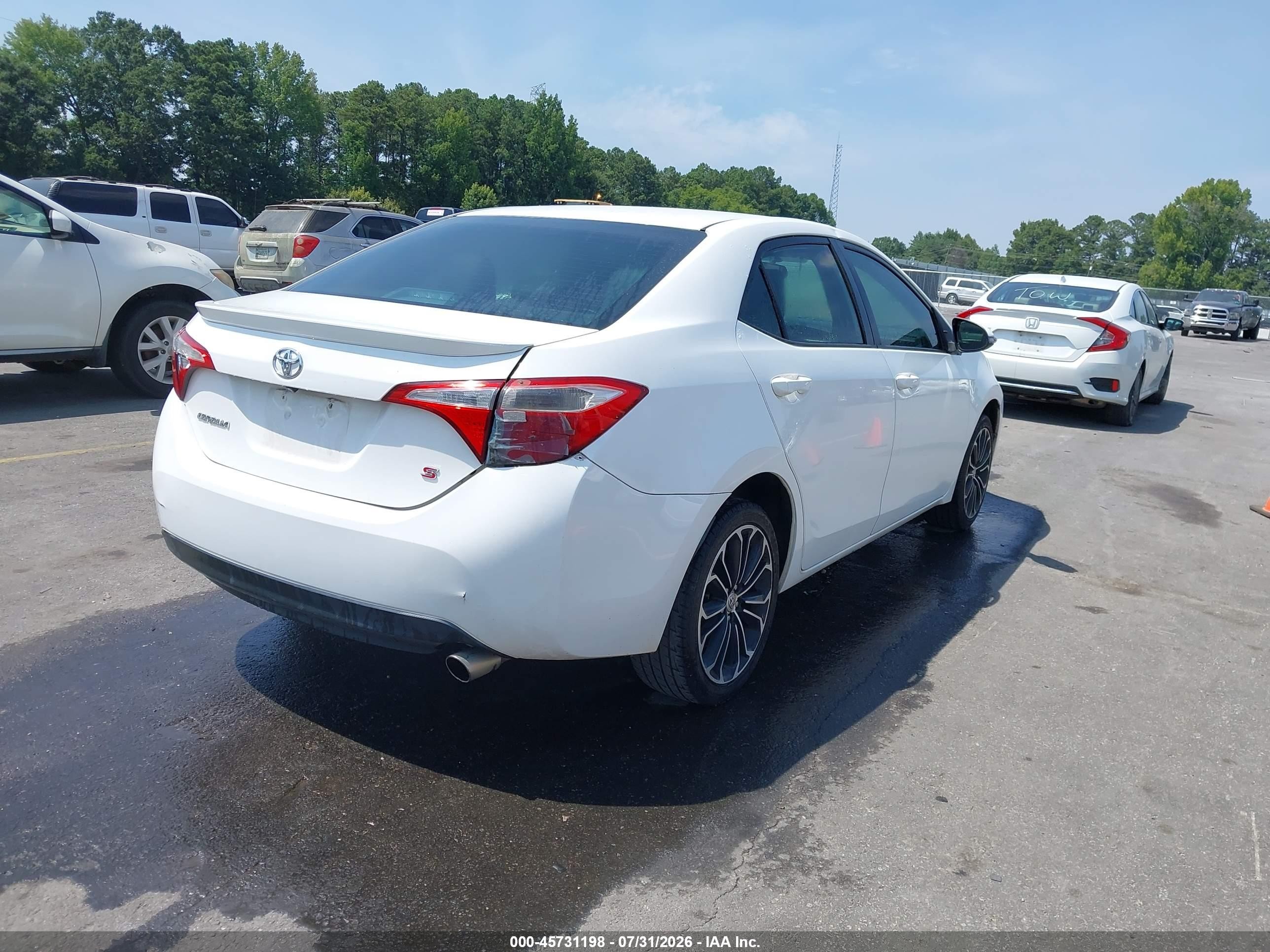 2015 Toyota Corolla S Plus White vin: 2T1BURHE3FC372612
