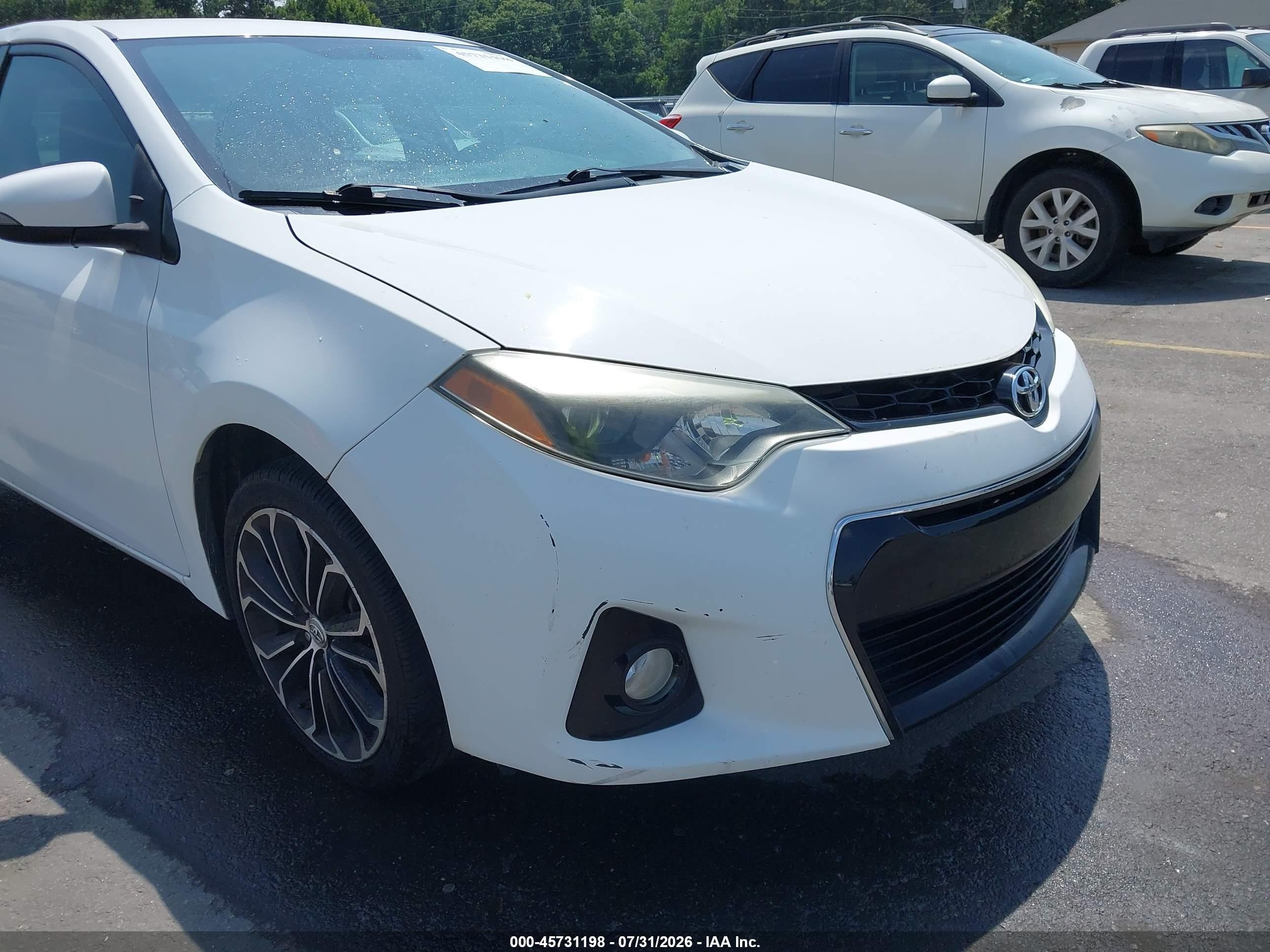 2015 Toyota Corolla S Plus White vin: 2T1BURHE3FC372612