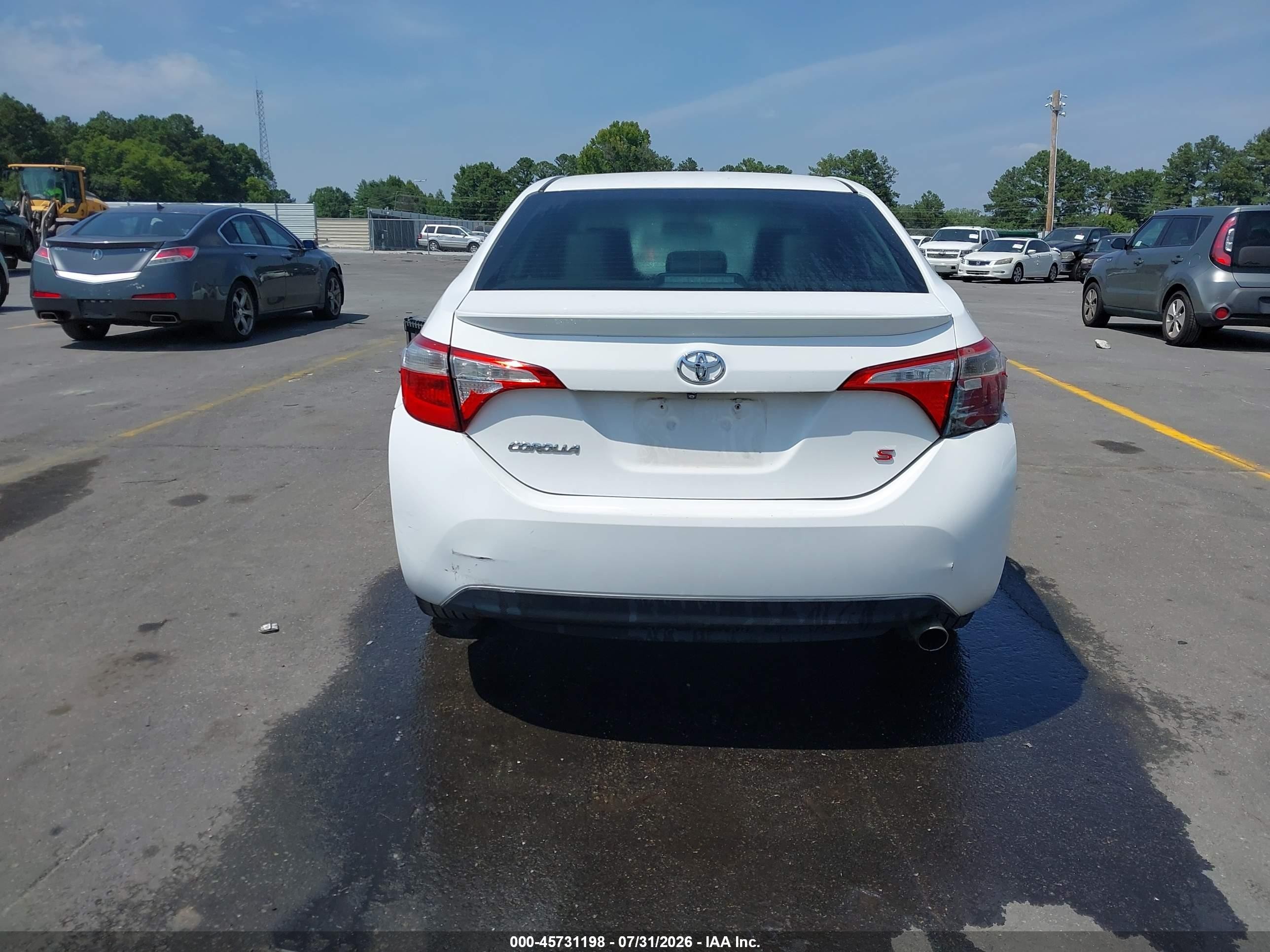2015 Toyota Corolla S Plus White vin: 2T1BURHE3FC372612