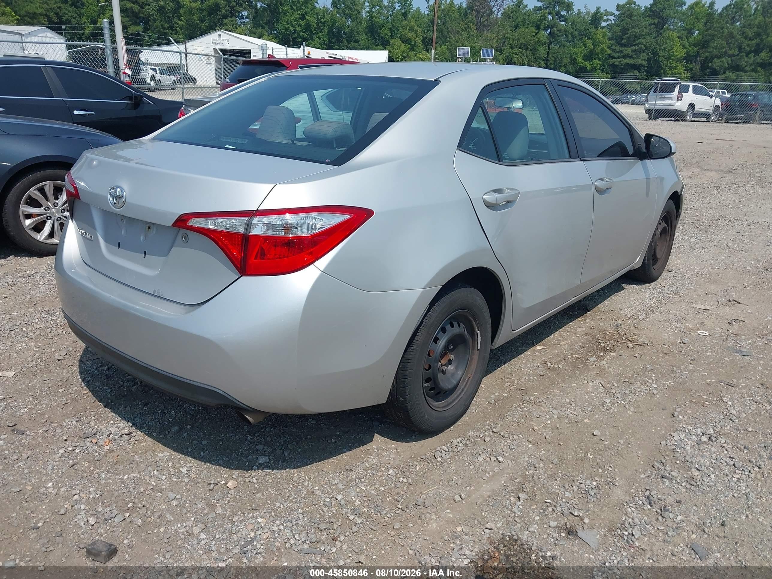 2015 Toyota Corolla L Серебряный vin: 2T1BURHE3FC394335