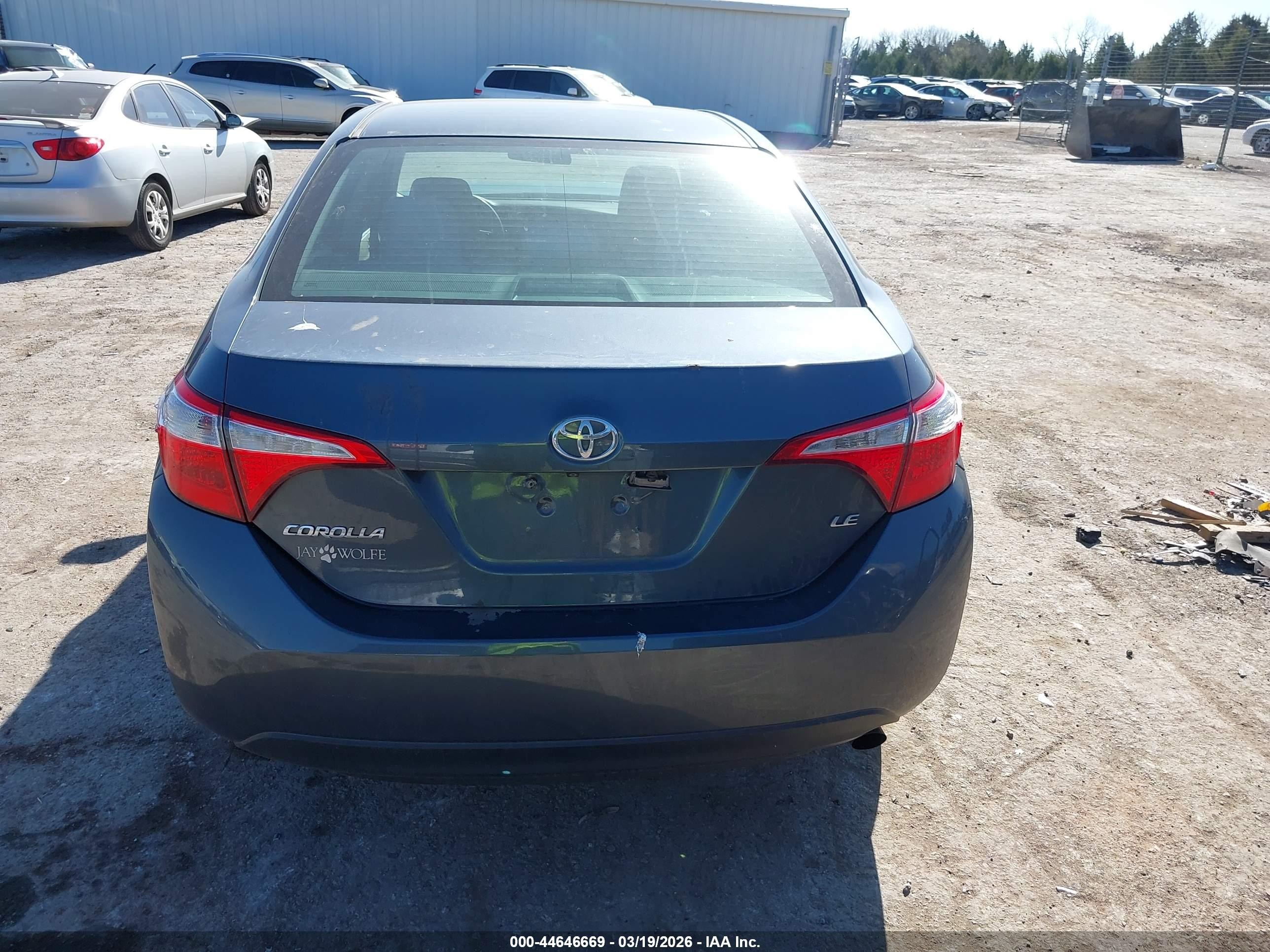 2015 Toyota Corolla Le Gray vin: 2T1BURHE3FC398658
