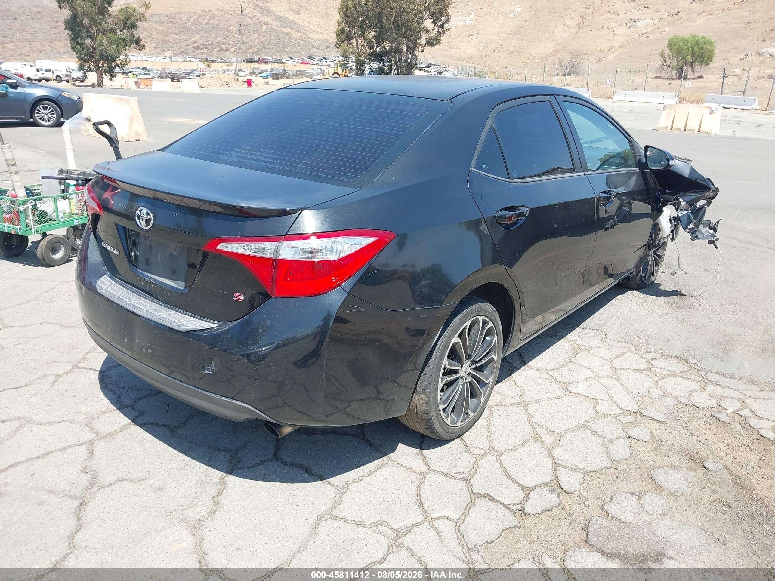 2015 Toyota Corolla S Plus Black vin: 2T1BURHE3FC446160