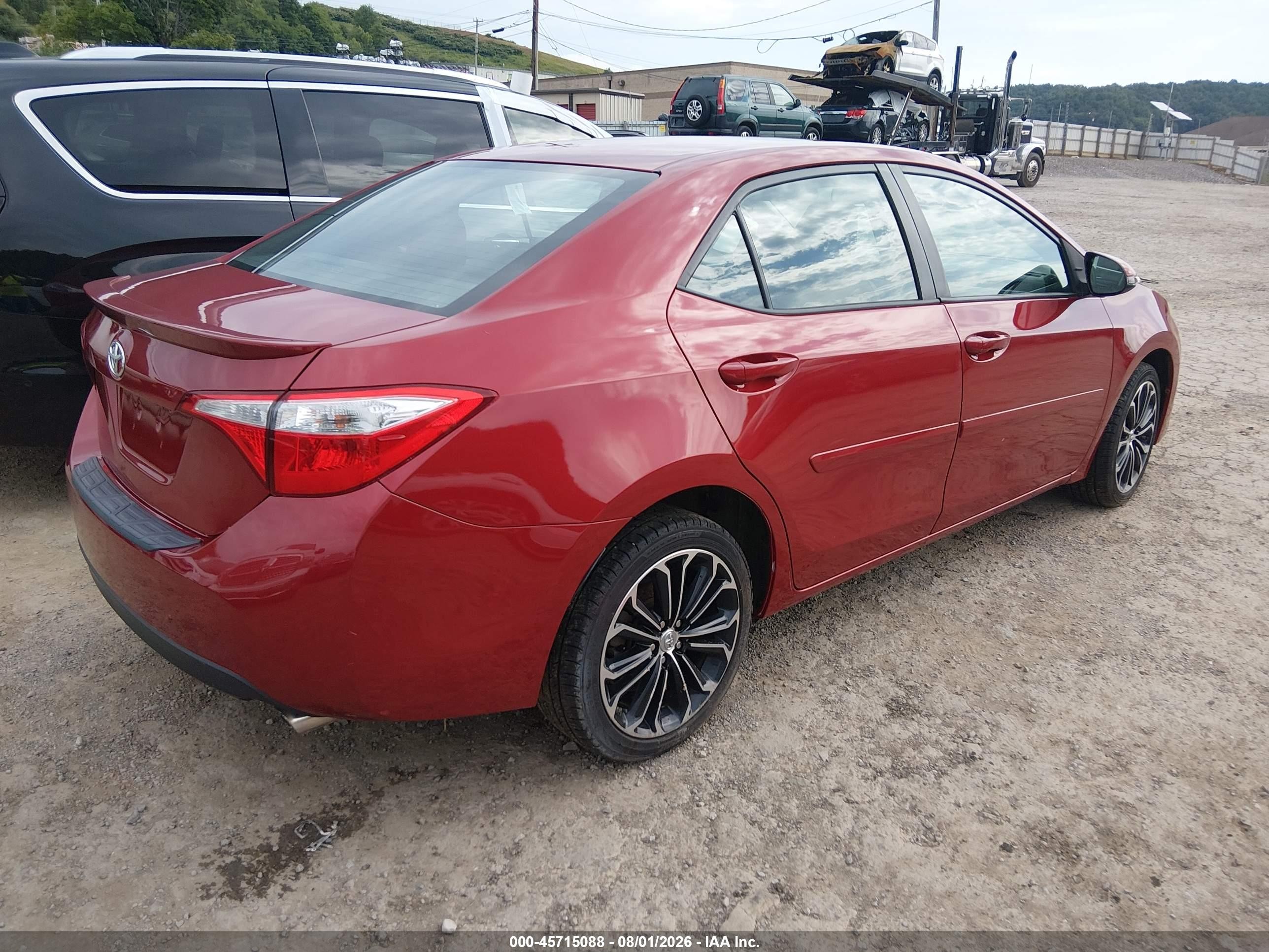 2015 Toyota Corolla S Plus Red vin: 2T1BURHE3FC461998