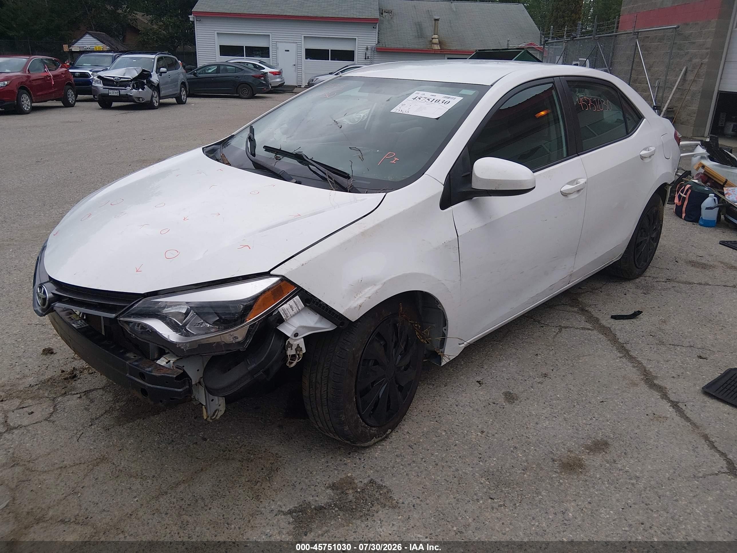 2015 Toyota Corolla Le Белый vin: 2T1BURHE3FC470118