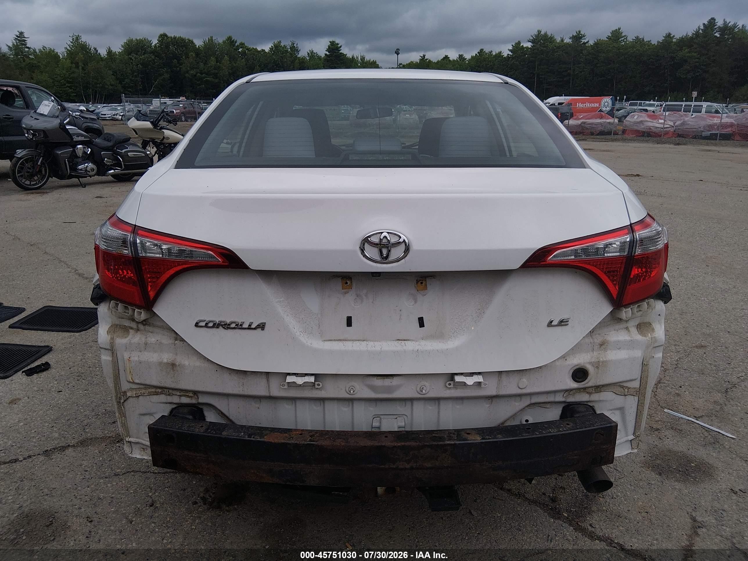 2015 Toyota Corolla Le Белый vin: 2T1BURHE3FC470118