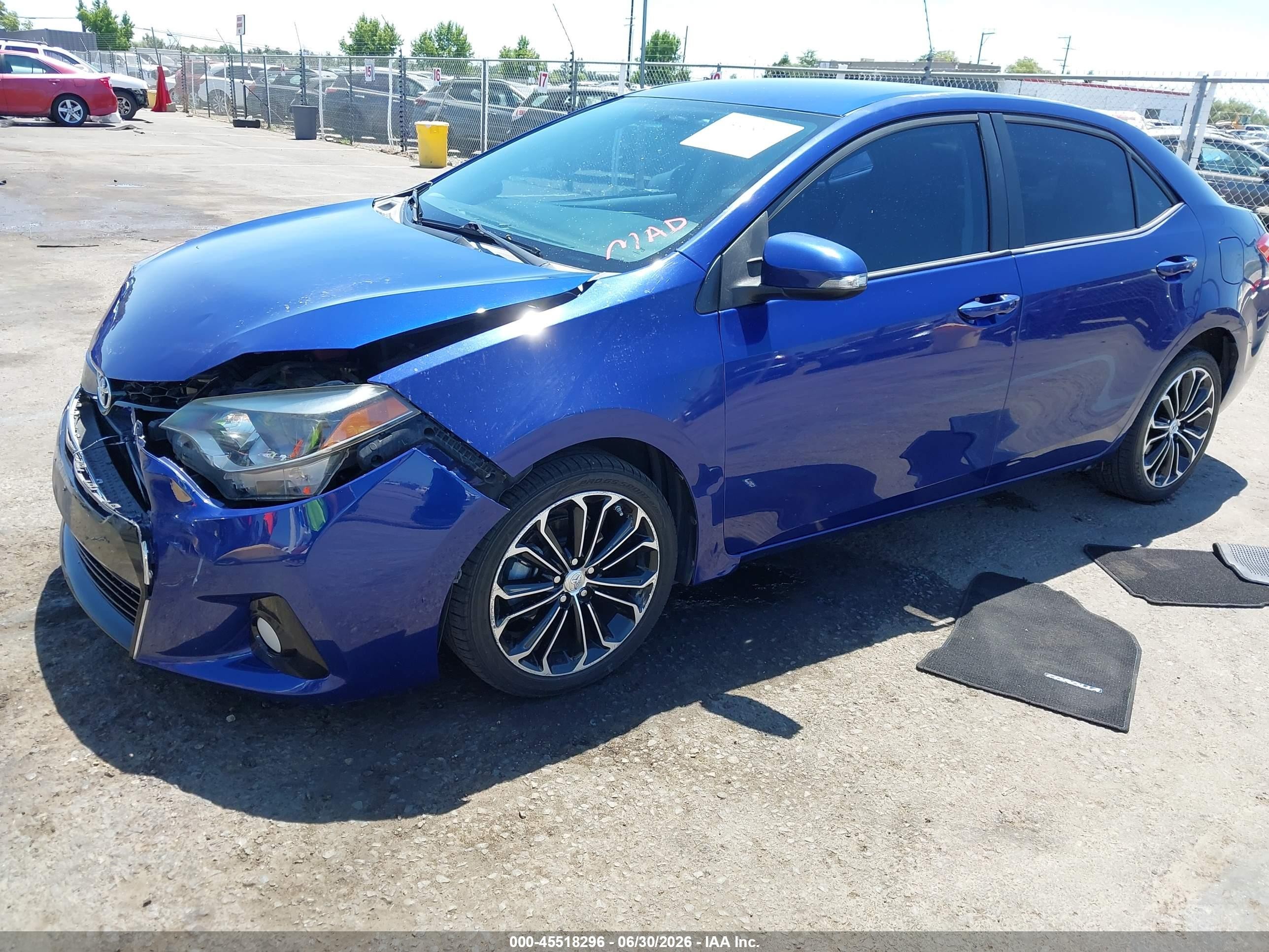 2014 Toyota Corolla S Plus Blue vin: 2T1BURHE4EC023974
