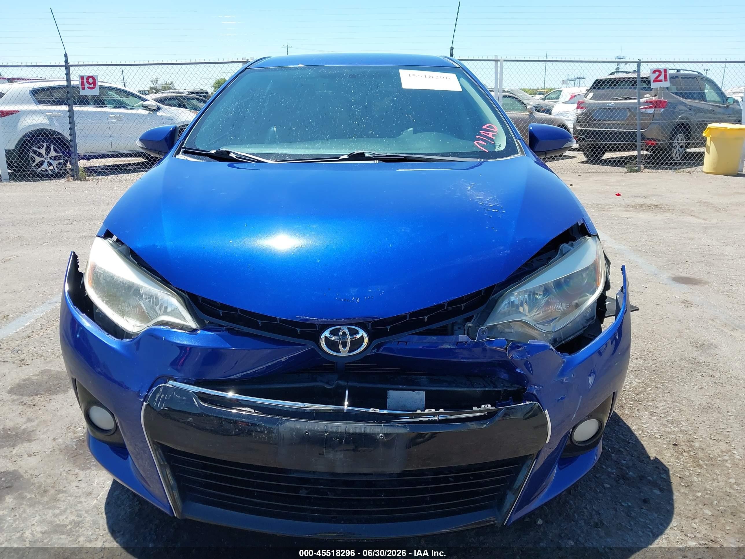 2014 Toyota Corolla S Plus Blue vin: 2T1BURHE4EC023974